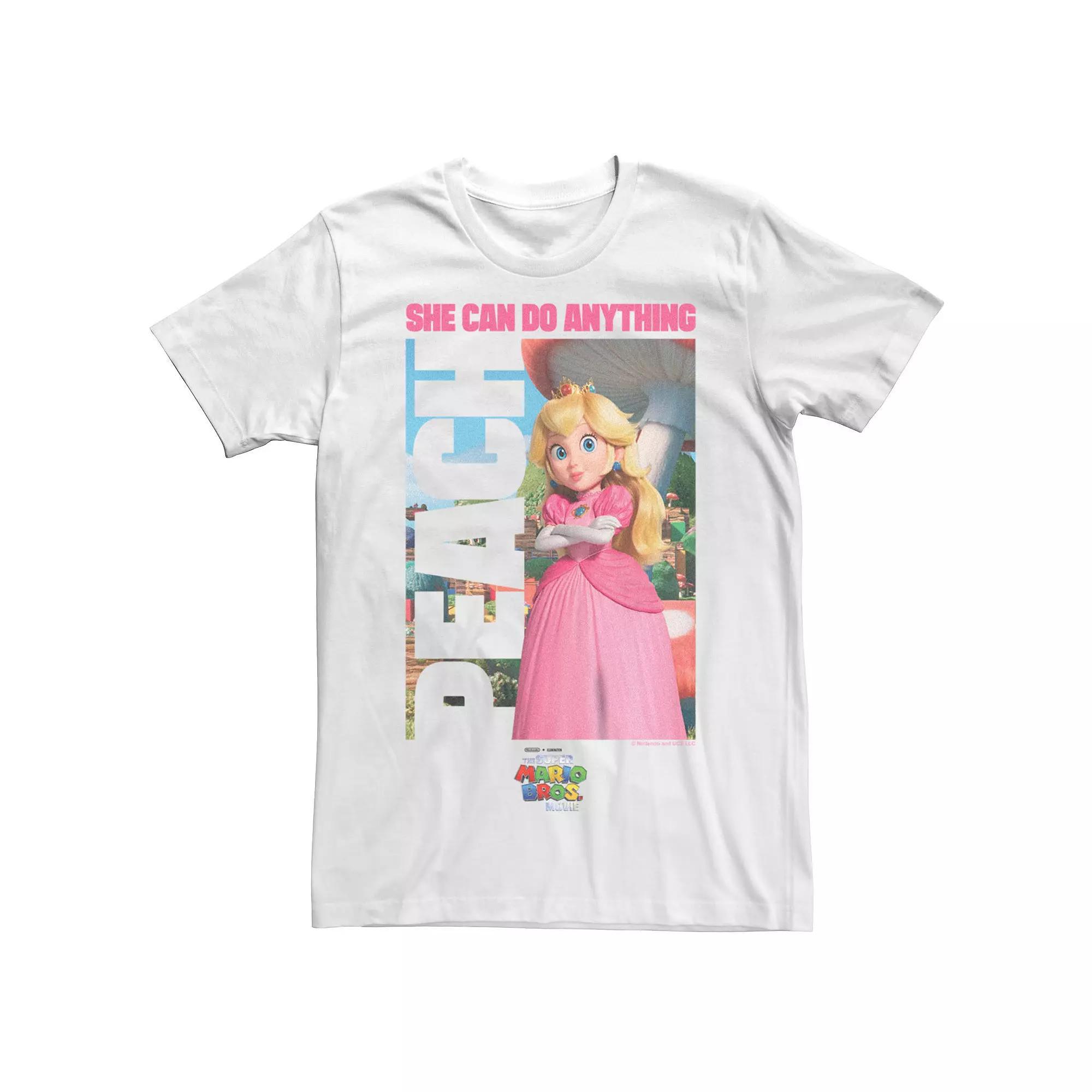 Big & Tall The Super Mario Bros. Movie Peach She Can Do Anything Graphic Tee, Men's, Size: 3XL, White Product Image