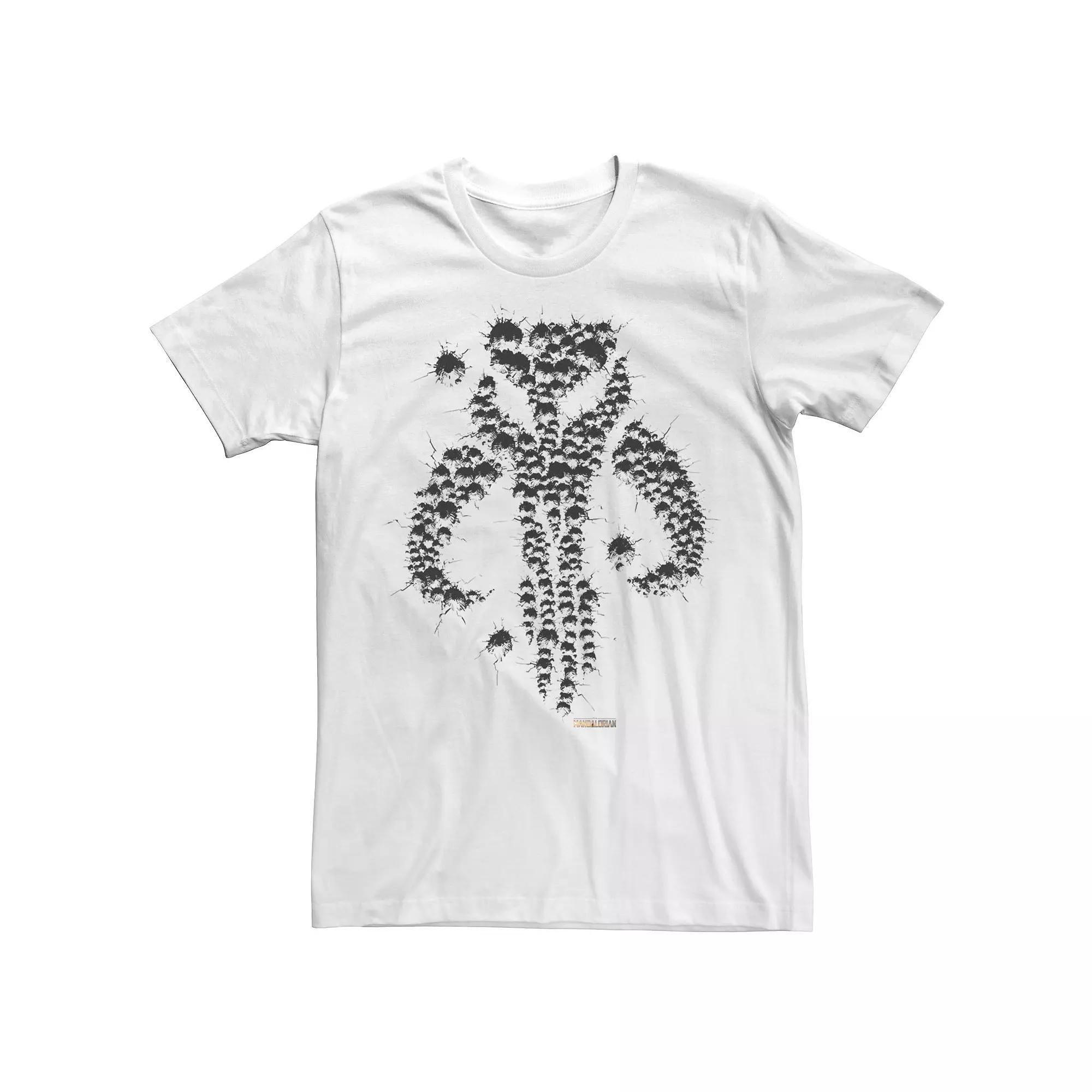 Men's The Mandalorian Mythosaur Bullet Hole Tee, Size: Small, White Product Image