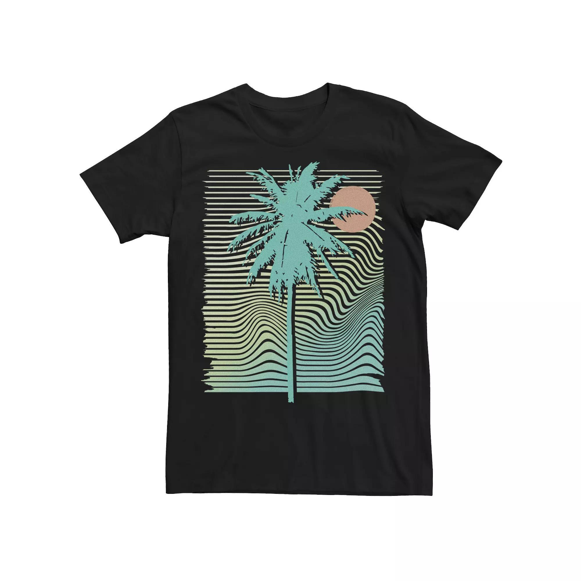 Men's Wicked Palm Line Waves Tee, Size: XL, Black Product Image