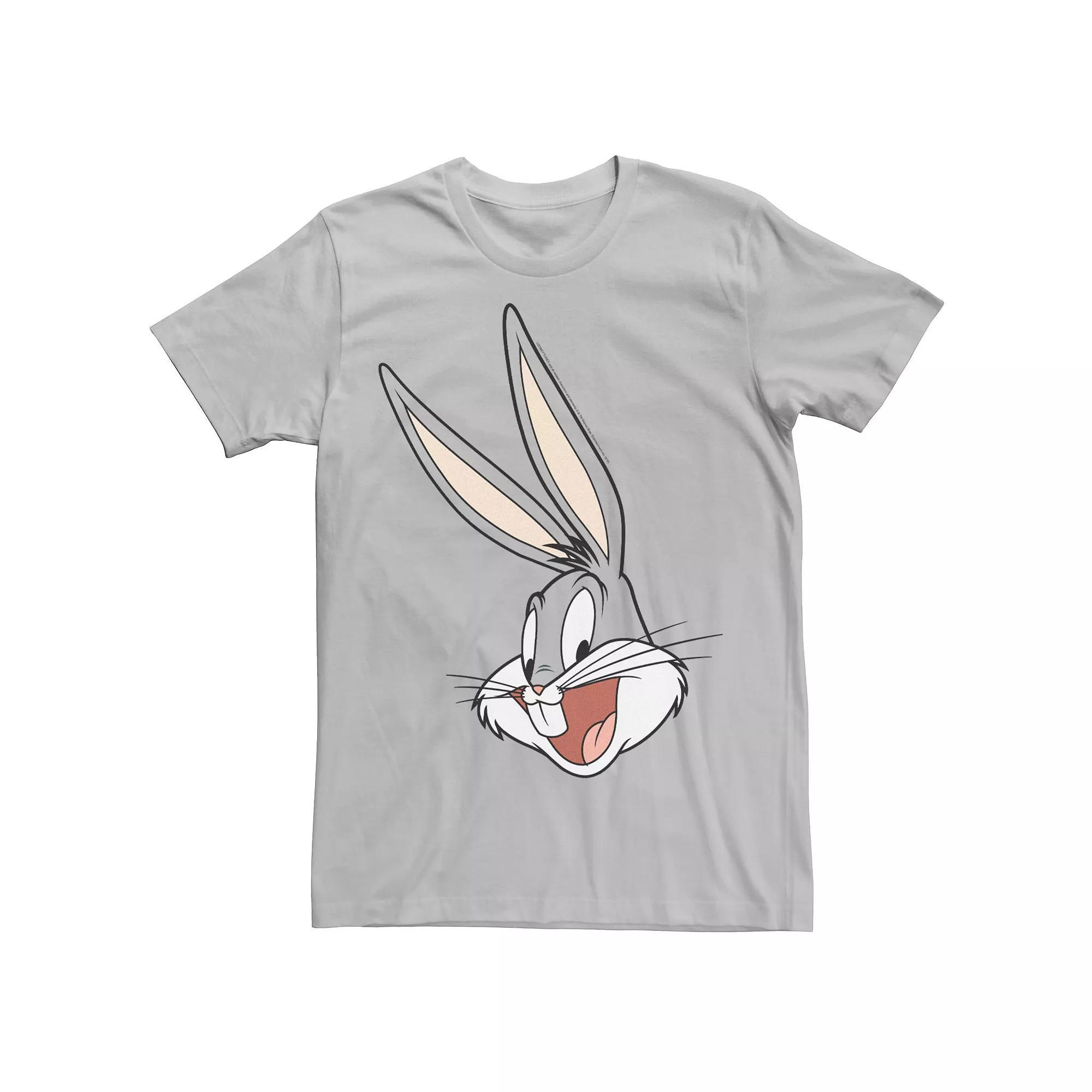 Men's Looney Tunes Bugs Bunny Big Face Graphic Tee Graphic Tee, Size: Large, Silver Product Image