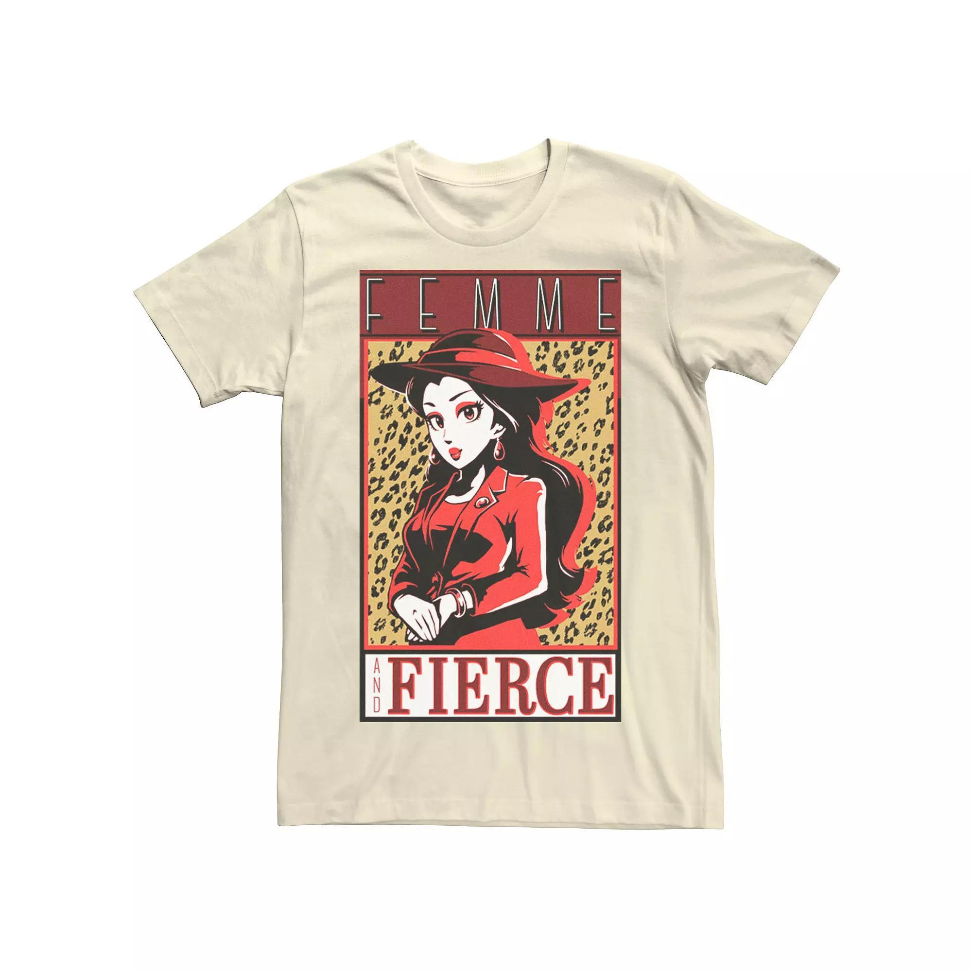 Men's Super Mario Odyssey Pauline Femme And Fierce Cheetah Poster Tee, Size: Medium, Natural Product Image