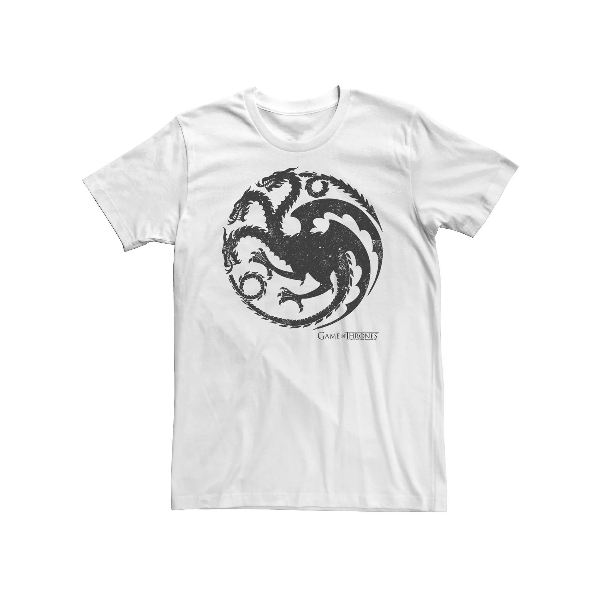 Big & Tall Game Of Thrones Targaryen Dragon Sigil Tee, Men's, Size: XL Tall, White Product Image