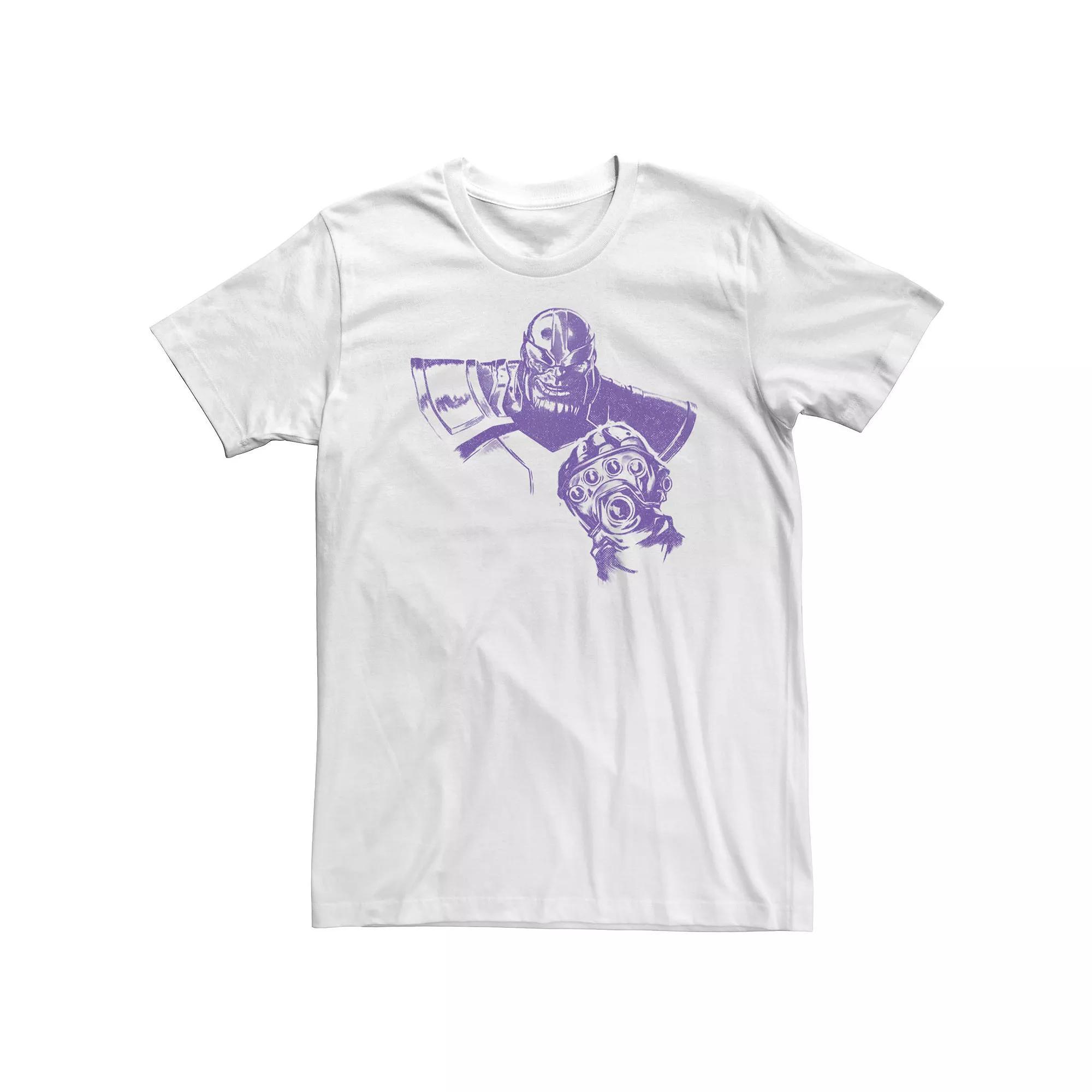 Big & Tall Marvel Avengers Thanos Bright Purple Portrait Tee, Men's, Size: 3XL Tall, White Product Image