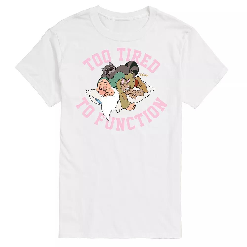 Disney Princess Big & Tall Too Tired To Function Graphic Tee, Mens Product Image