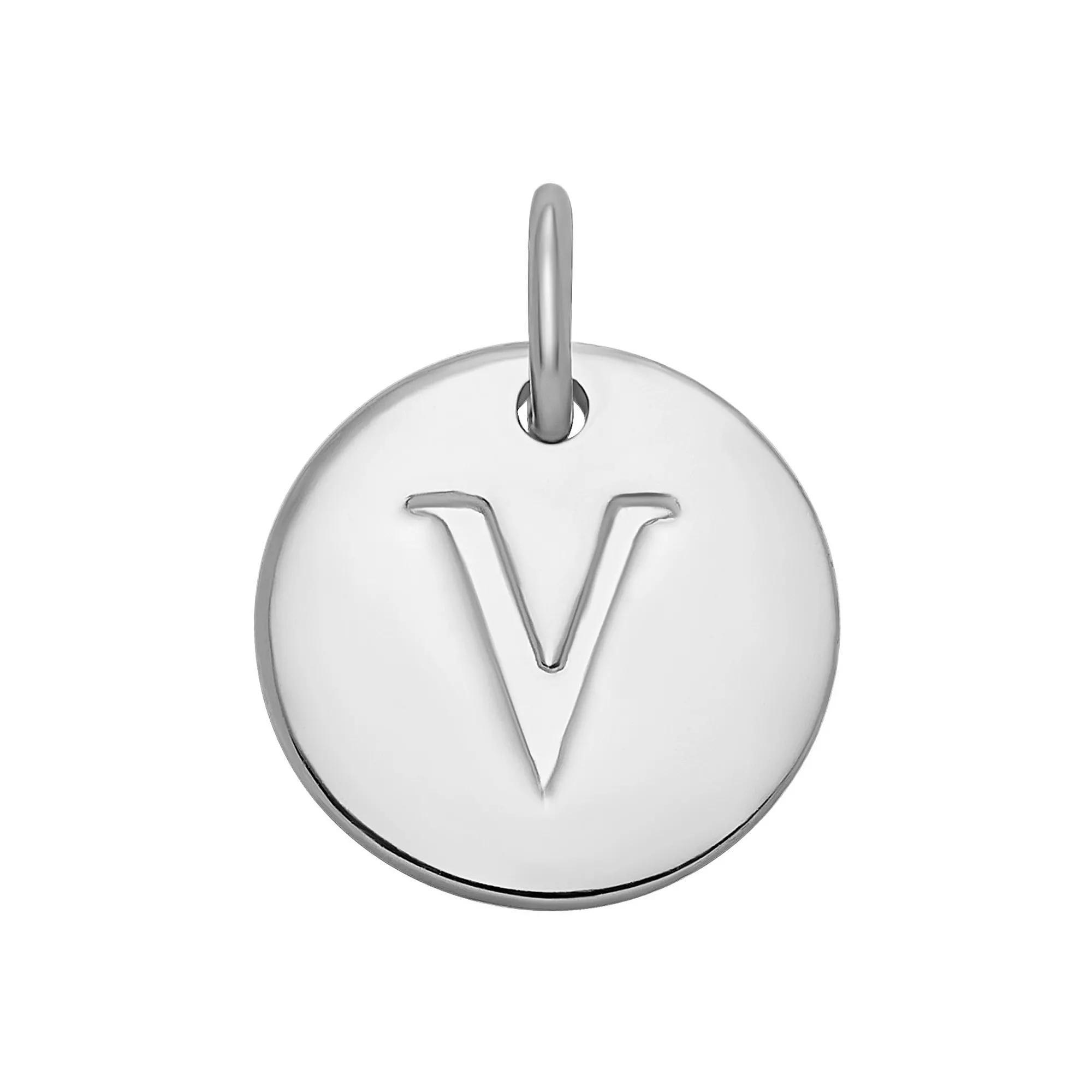 PRIMROSE Sterling Silver Letter Disc Charm, Women's, Sterling Silver N Product Image