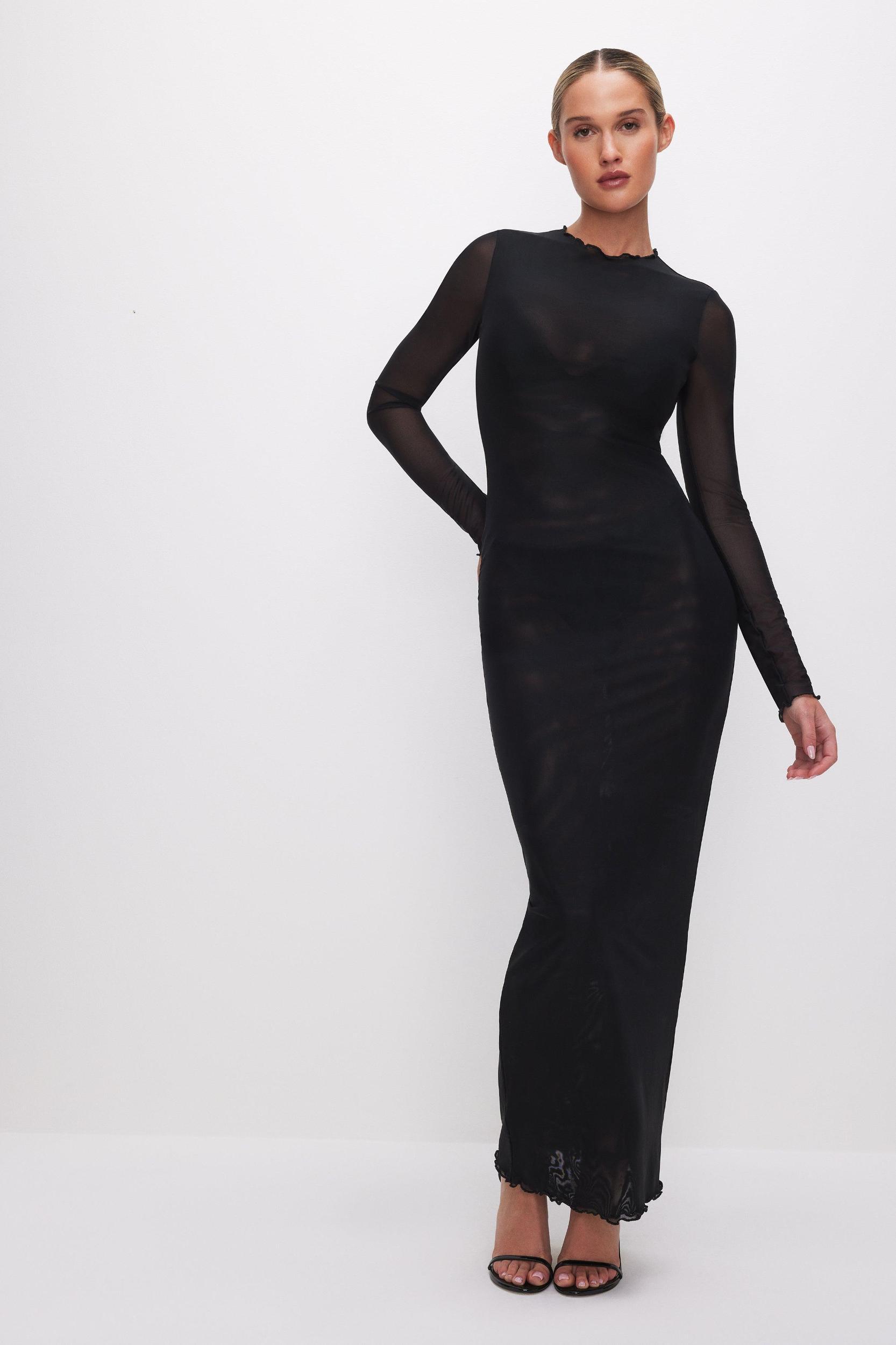 MESH MAXI DRESS | BLACK001 Product Image