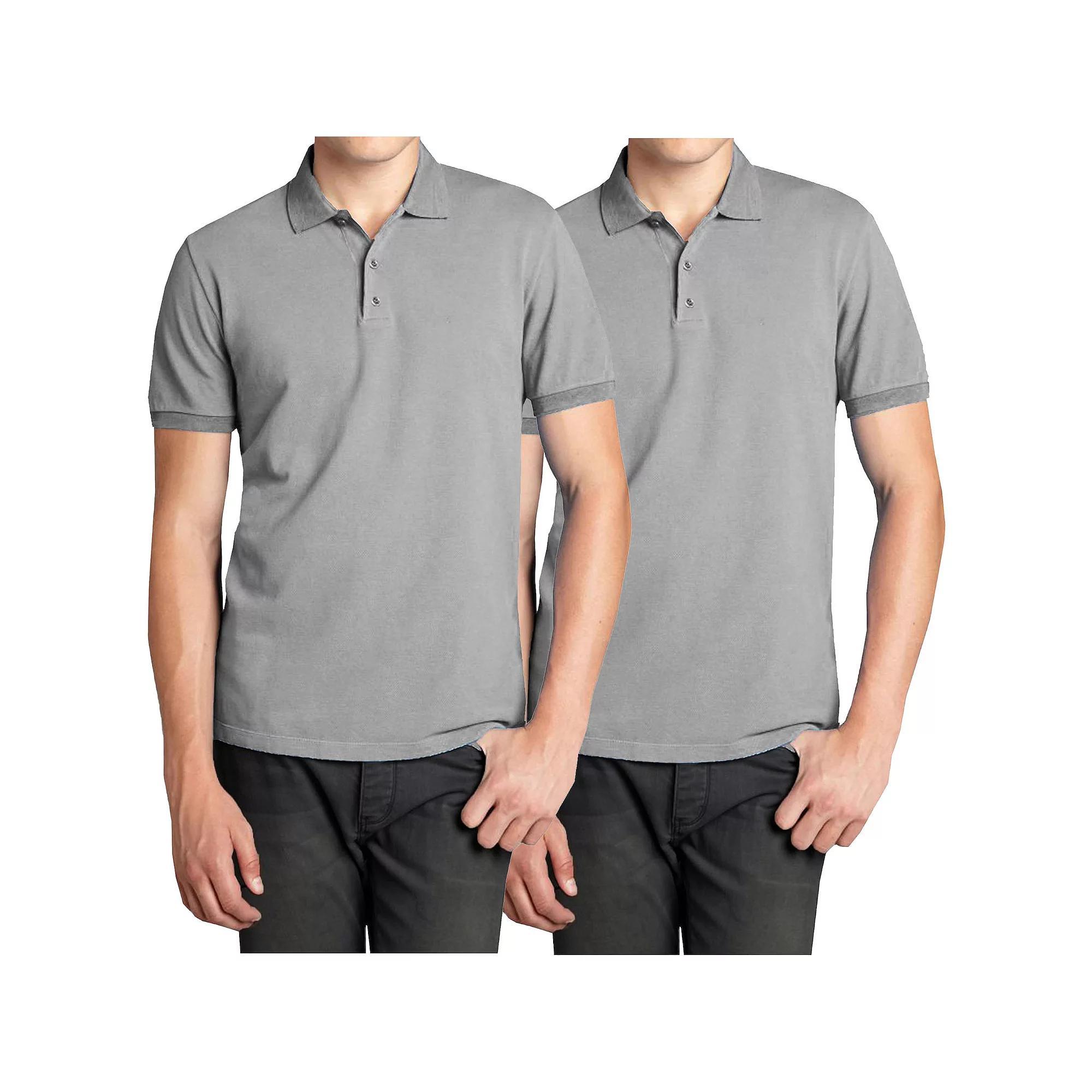 Men's Galaxy 2-Pack Pique Polo Shirts, Size: XXL, Gray Product Image
