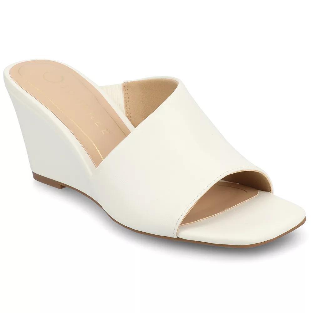 Journee Clementine D'Orsay Women's Wedge Sandals, Size: 12, White Product Image