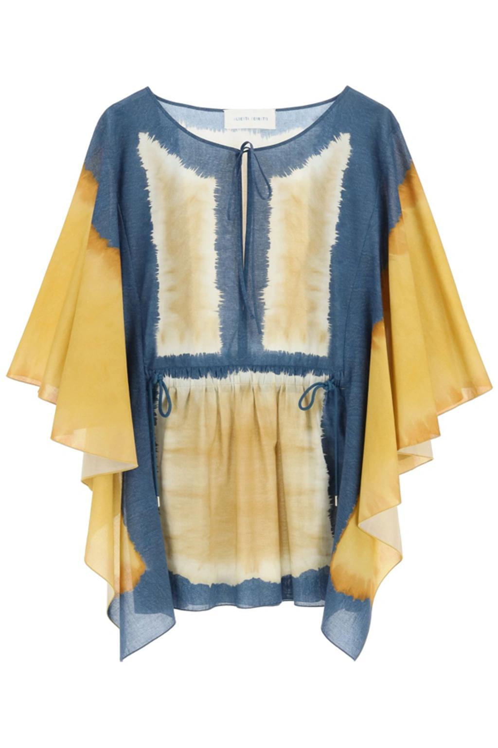 ALBERTA FERRETTI Caftano Tie Dye I Love Summer In Dark Yellow Product Image