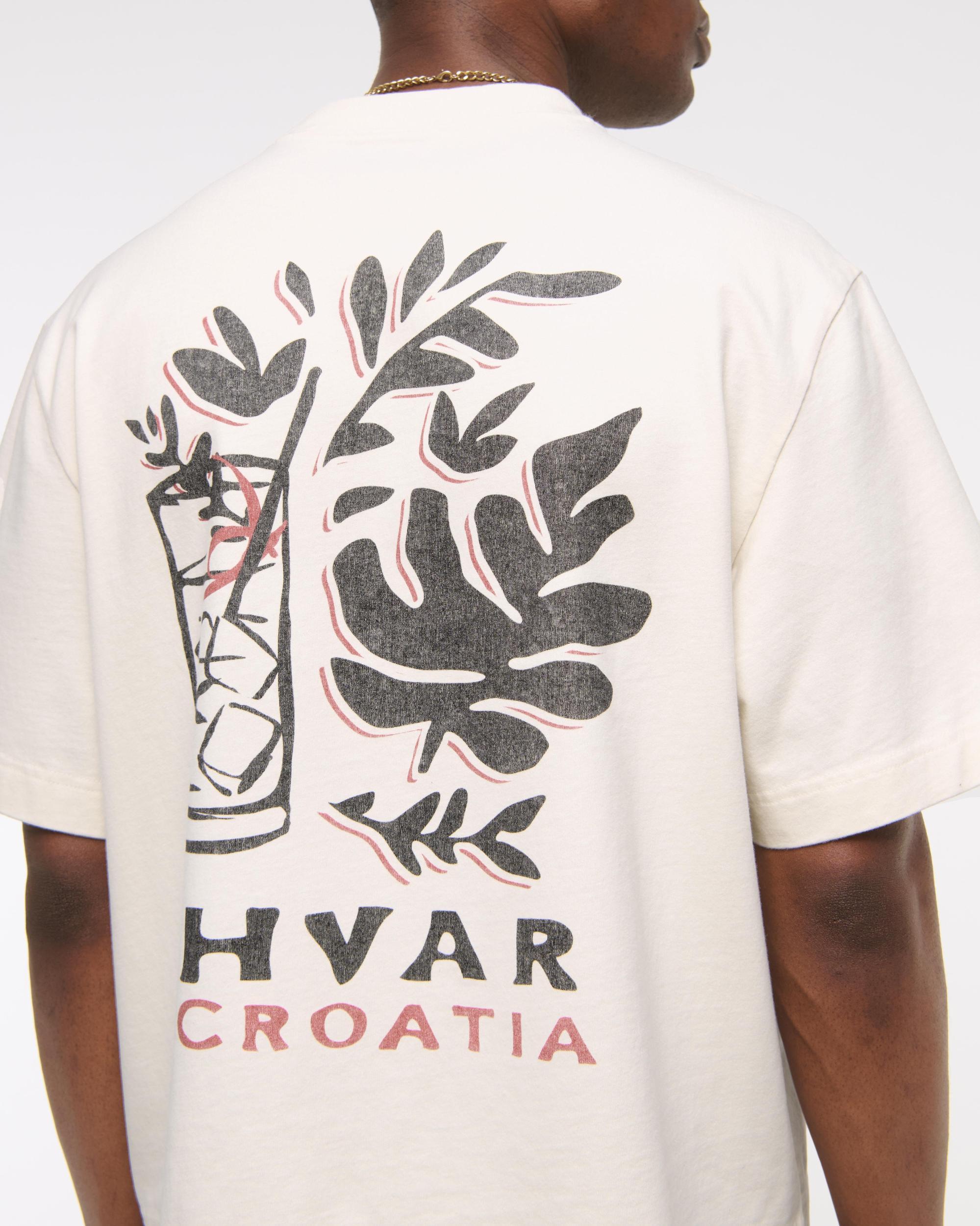 Premium Heavyweight Cropped Beach Club Graphic Tee Product Image