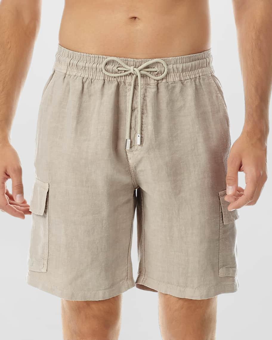 Vilebrequin Men's Linen Bermuda Cargo Pockets Shorts in Safari at Nordstrom, Size X-Large Product Image