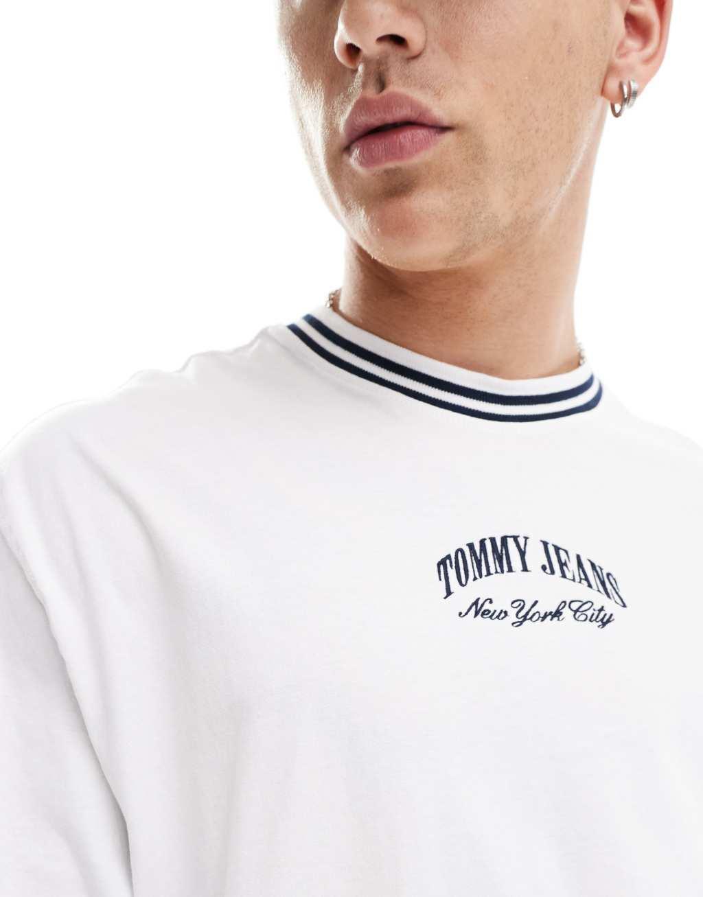 Tommy Jeans oversized t-shirt in white with tipping Product Image