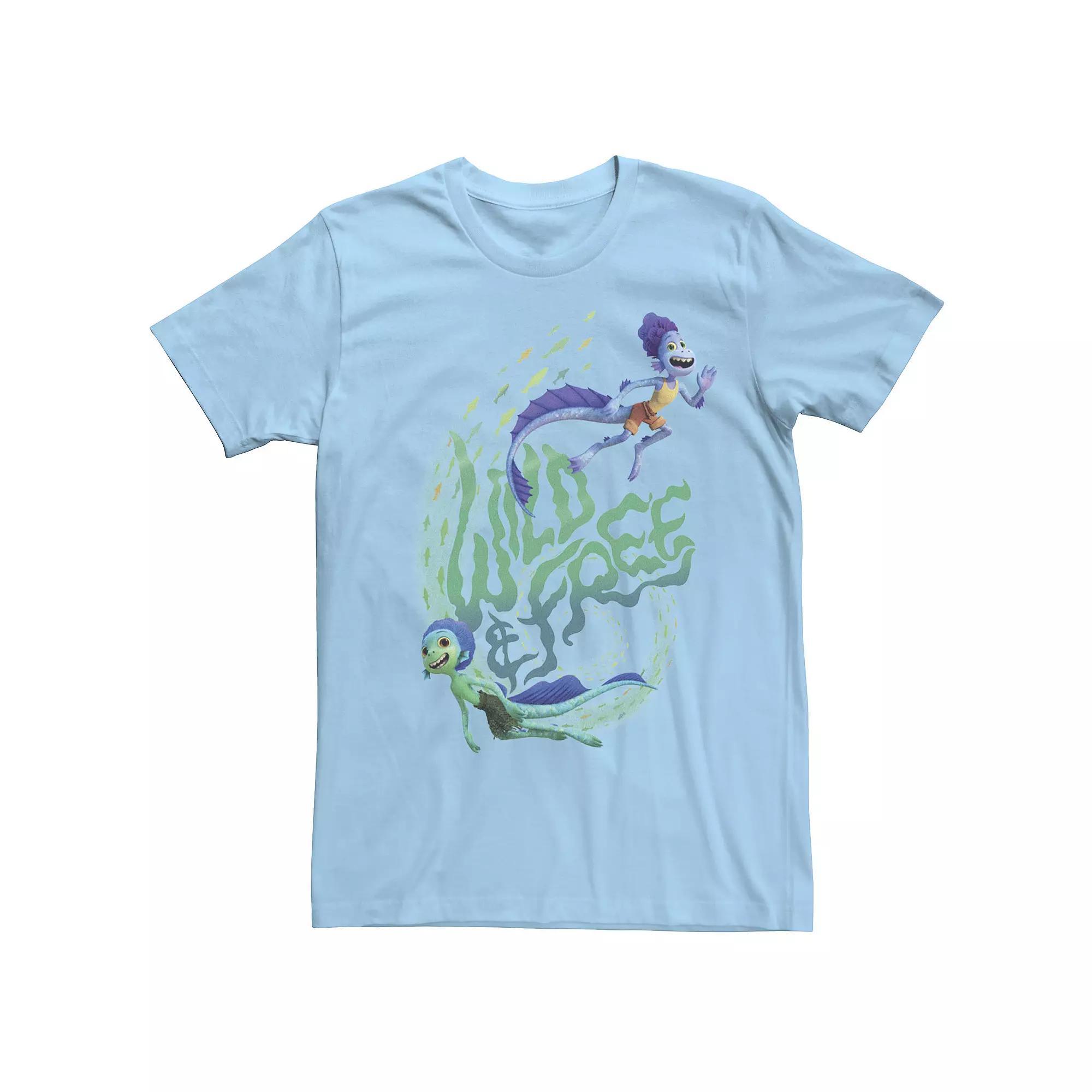 Disney / Pixar's Luca & Alberto Men's Wild & Free Tee, Size: Large, Light Blue Product Image