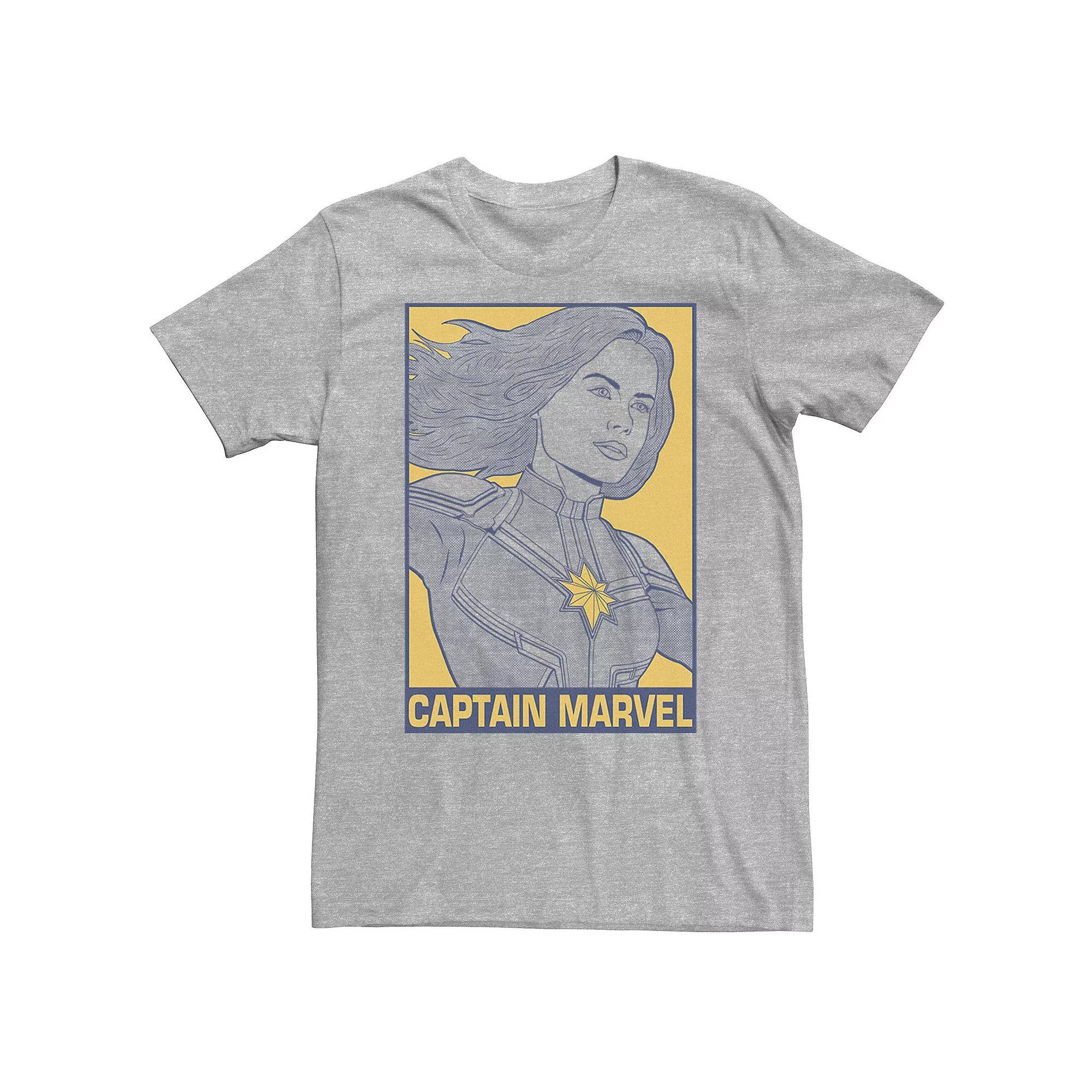 Big & Tall Marvel Avengers Endgame Captain Marvel Pop Art Tee, Men's, Size: 3XL Tall, Athletic Grey Product Image