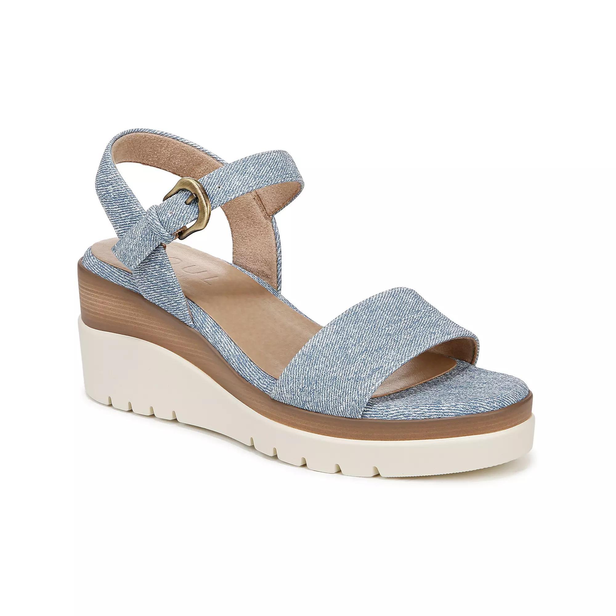 SOUL Naturalizer Graciela Women's Wedge Sandals, Size: 9 Wide, Light Blue Product Image