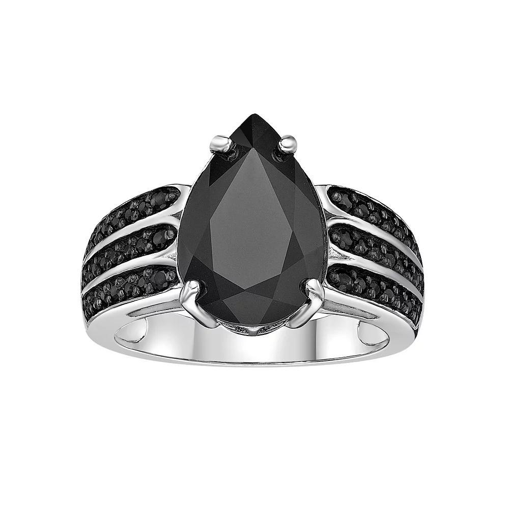 Gemminded Sterling Silver Black Onyx & Black Spinel Ring, Women's, Size: 8 Product Image