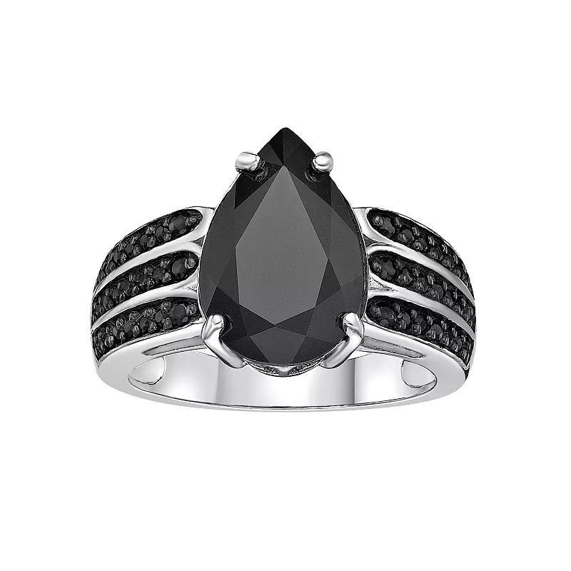 Gemminded Sterling Silver Black Onyx & Black Spinel Ring, Women's, Size: 8 Product Image