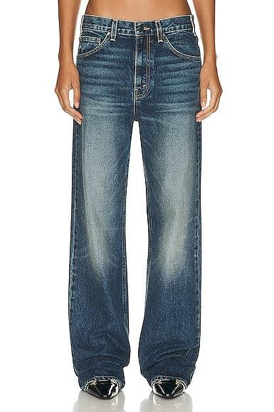 NILI LOTAN Mitchell Wide Leg in Denim-Dark Product Image