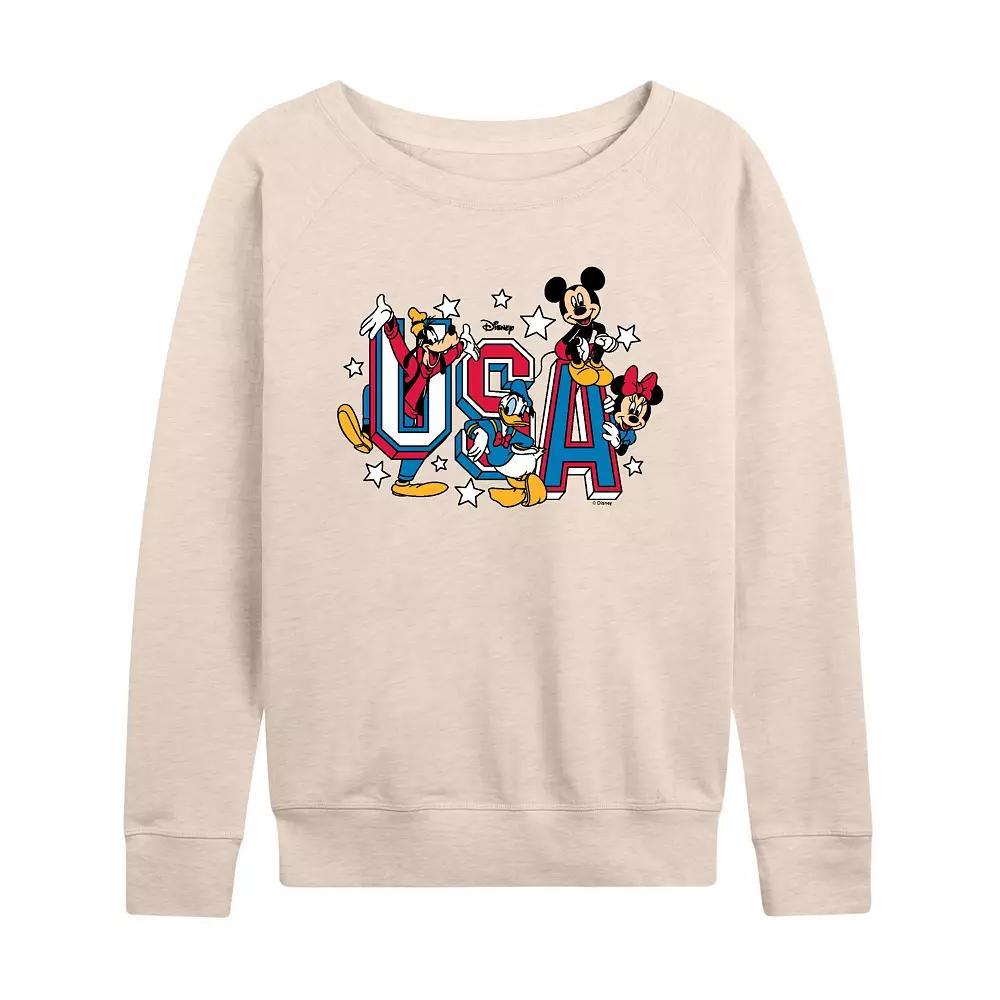 Disneys Mickey Mouse & Friends Womens USA French Terry Long Sleeve Tee Product Image