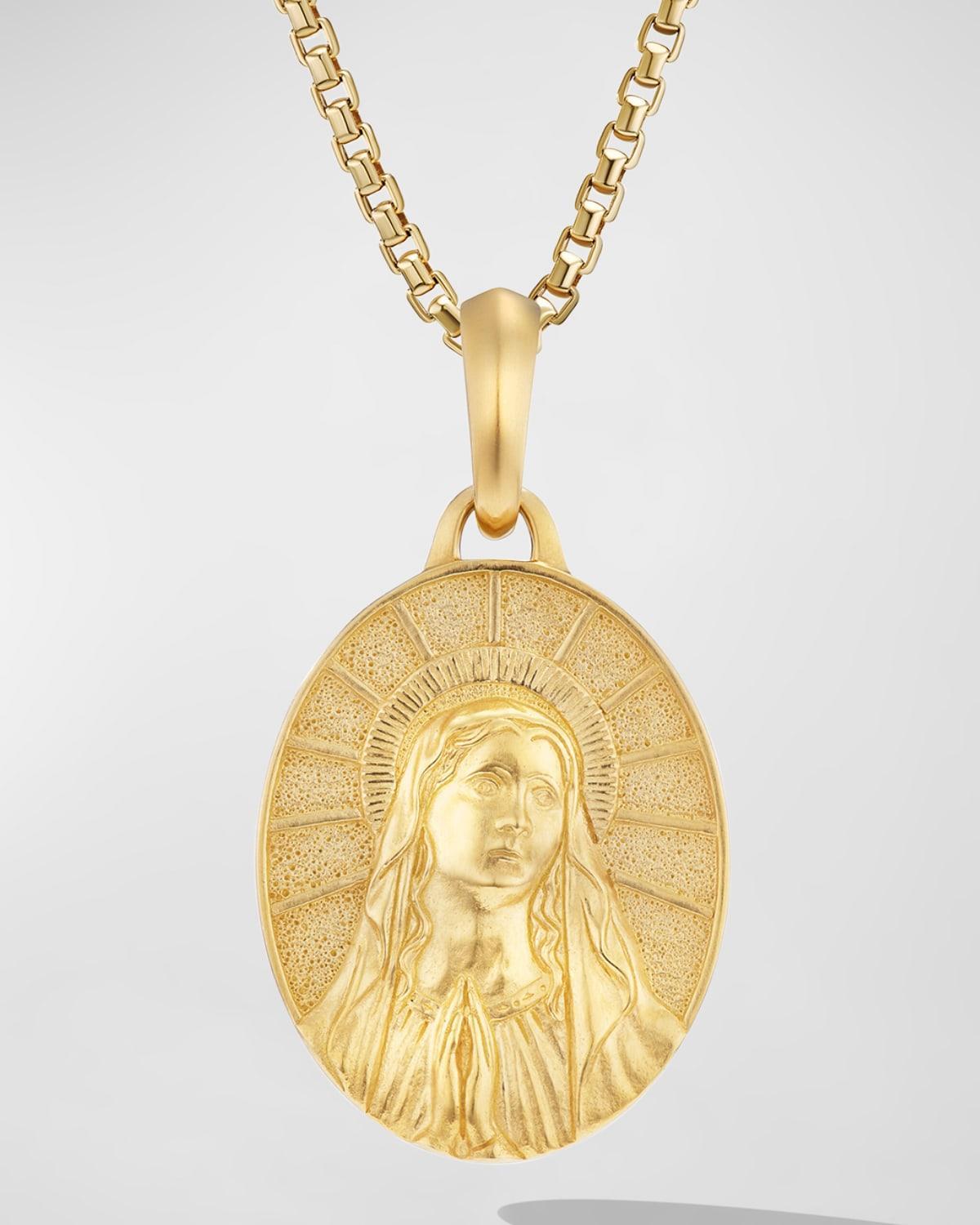 Mens Mary Amulet in 18K Yellow Gold, 20MM Product Image