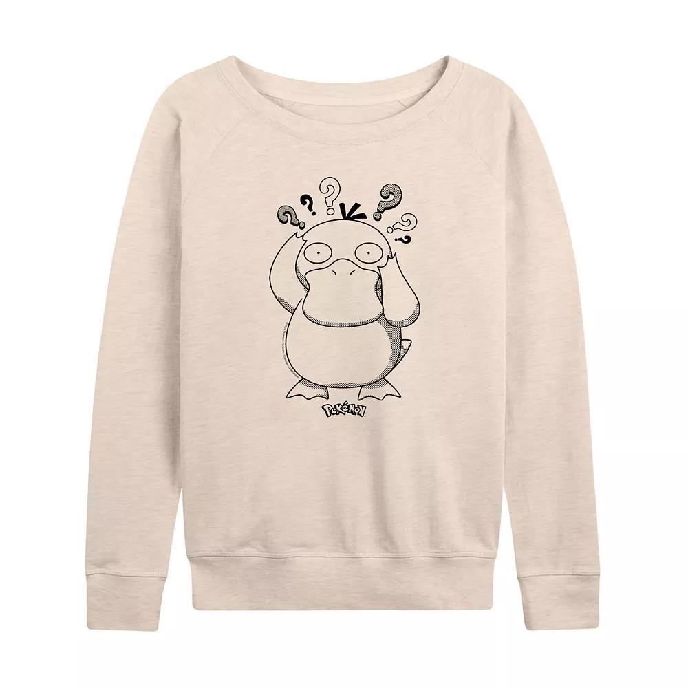 Womens Pokemon Psyduck Pattern French Terry Long Sleeve Tee Product Image