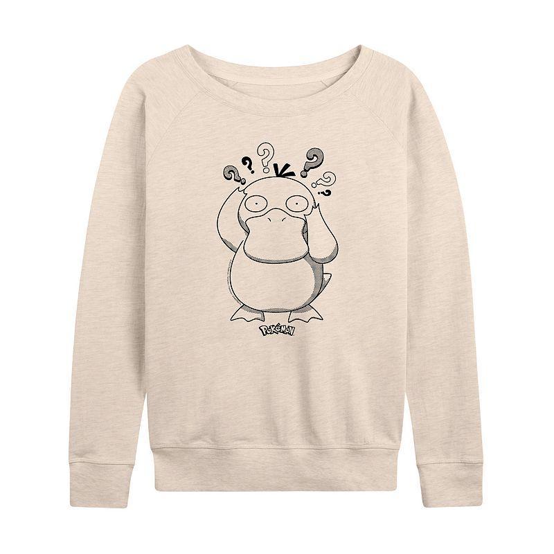 Womens Pokemon Psyduck Pattern French Terry Long Sleeve Tee Product Image