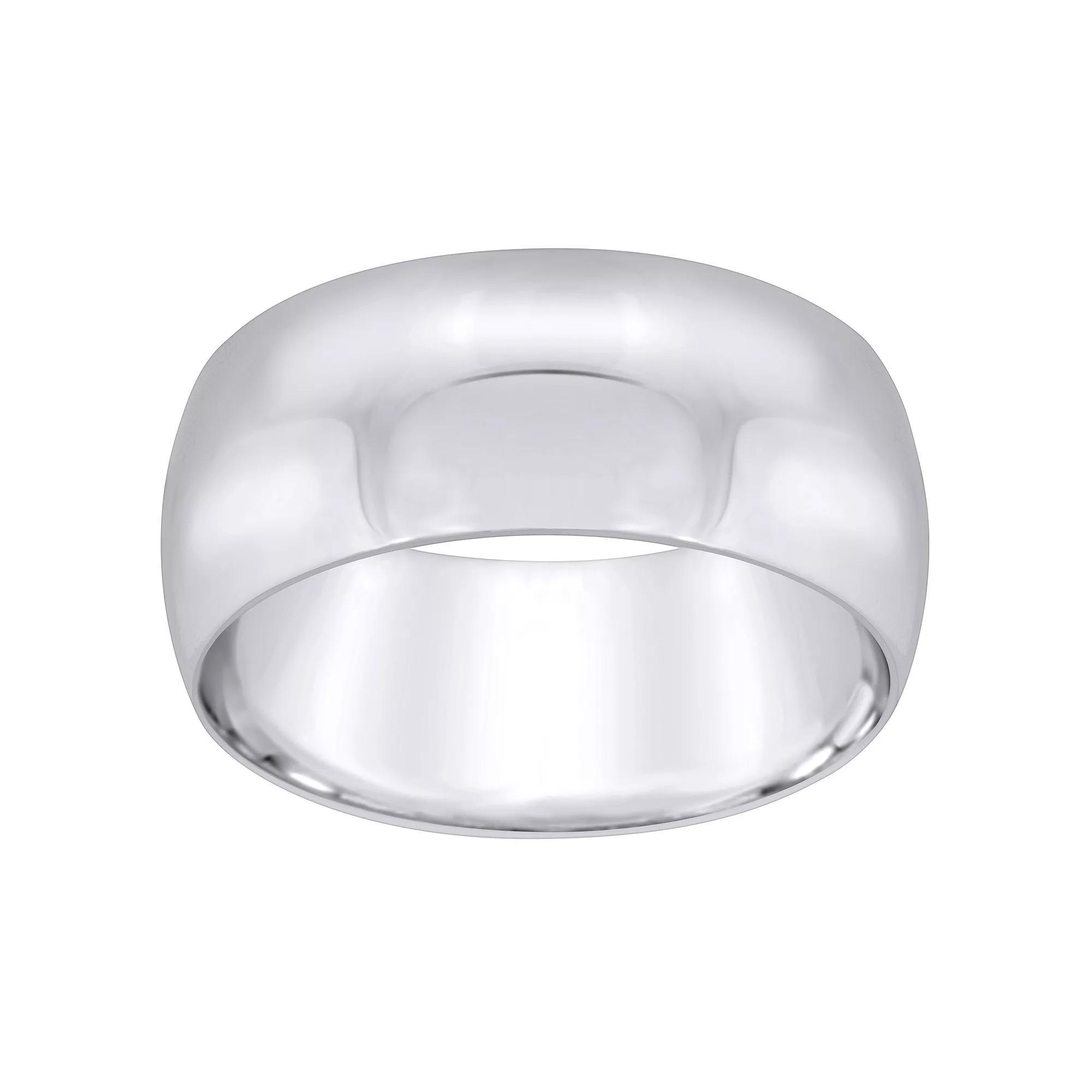 Alyson Layne Mens 8 mm Half Round Wedding Band 14k White Gold Product Image