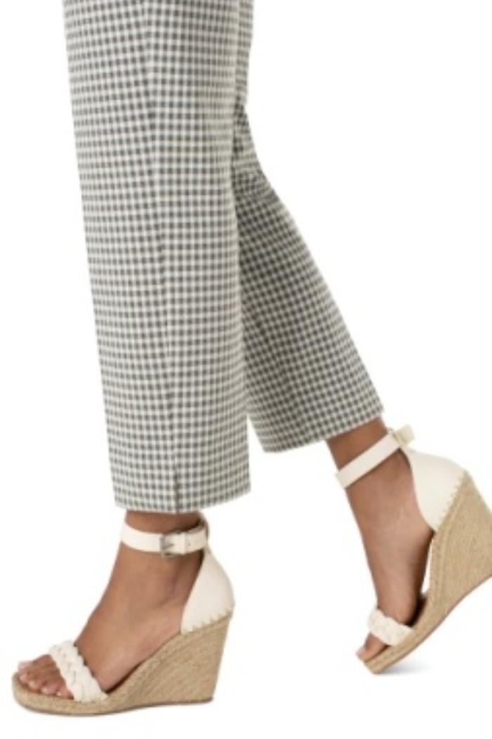 Kelsey Trouser Wide Leg Crop- Sage/ White Gingham Product Image