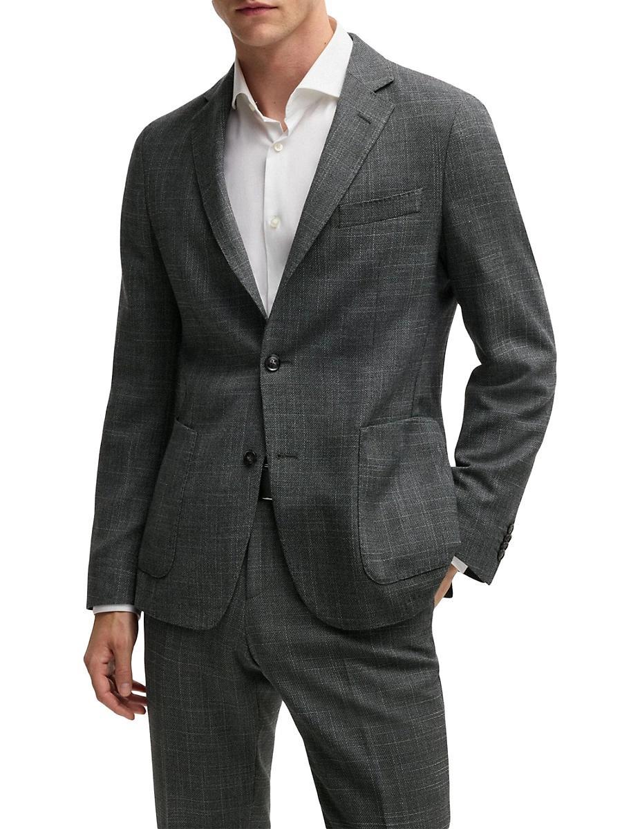 Mens Slim Fit Jacket in Micro Patterned Stretch Cloth Product Image