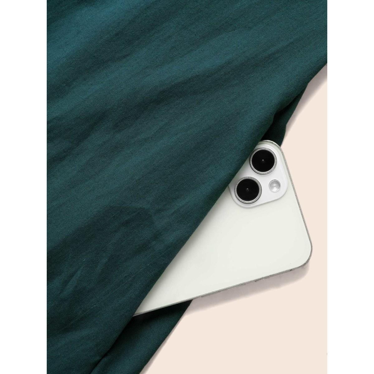Plus Size Square Neck Ruffle Sleeve Shirred Dress ArmyGreen Women Elegant Shirred Square Neck Short sleeve Curvy BloomChic 18-20/2X Product Image