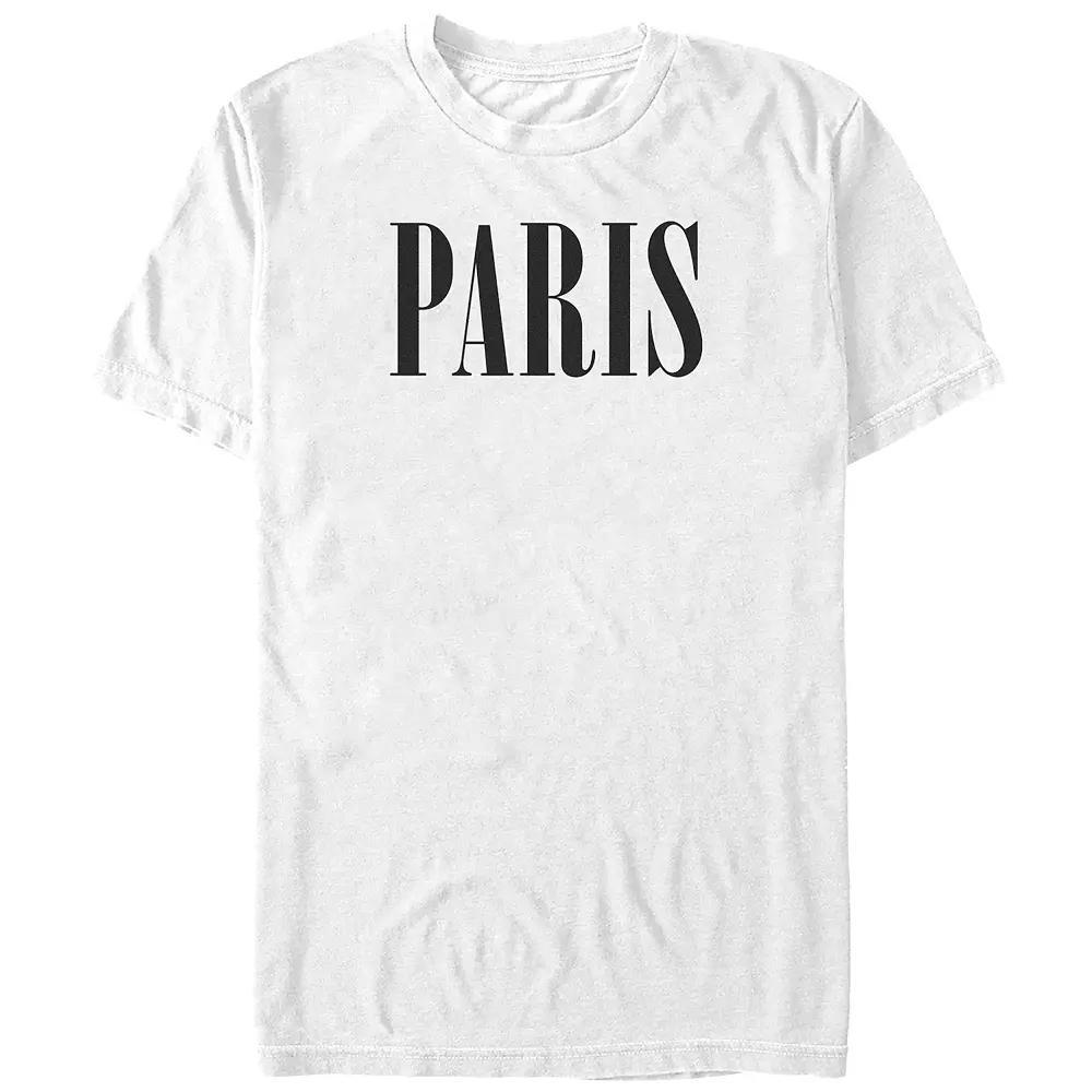 Big & Tall Paris Graphic Tee, Men's, Size: 4XB, White Product Image