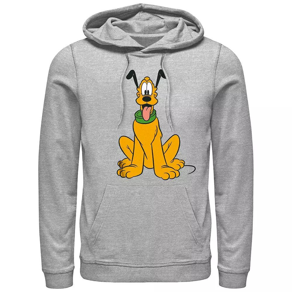 Men's Mickey Mouse Happy Pluto Graphic Hoodie, Size: Medium, Athletic Grey Product Image