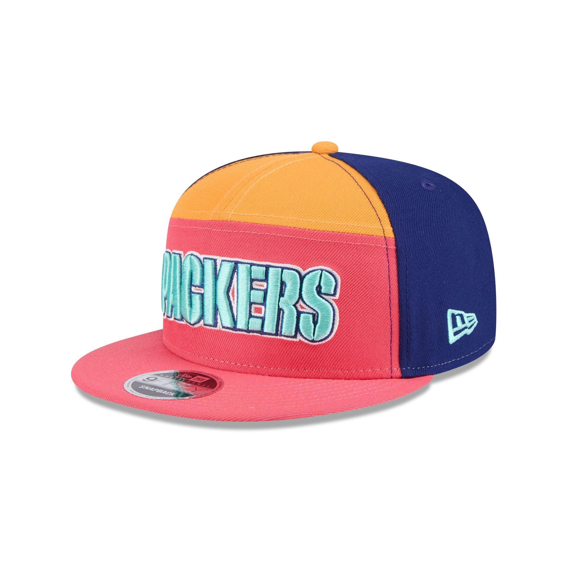 Green Bay Packers Coral Split Panel 9FIFTY Snapback Hat Male Product Image