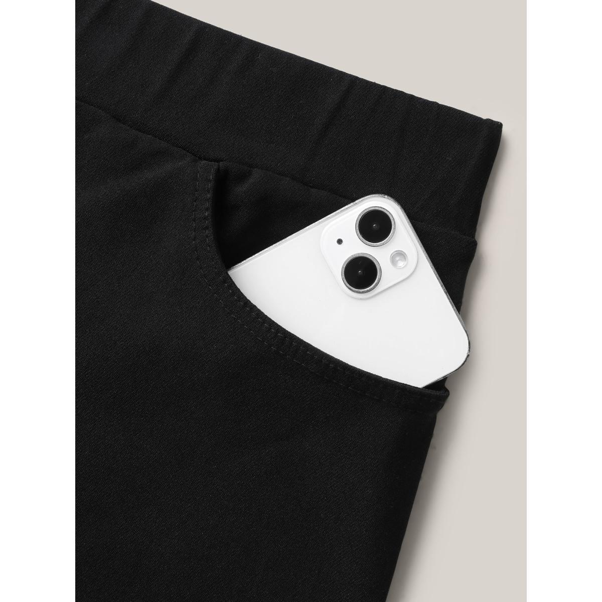Plus Size Stretch Split Hem Pockets Skinny Pants Women Black At the Office Skinny Mid Rise Work Pants BloomChic 10/M Product Image