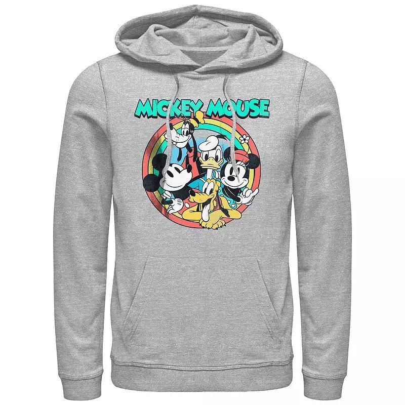 Men's Mickey Mouse And His Friends Graphic Hoodie, Size: Small, Athletic Grey Product Image