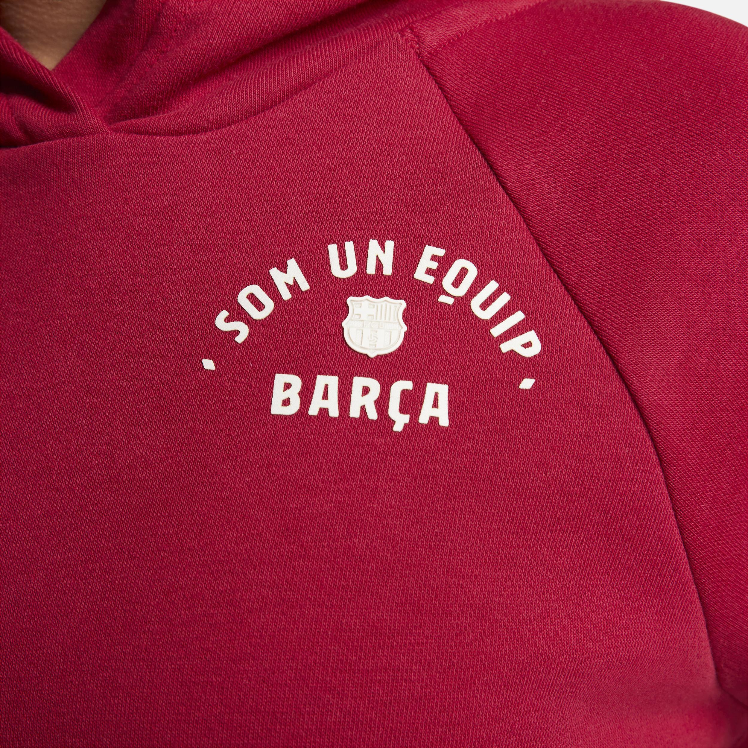 FC Barcelona Essential Nike Womens Fleece Pullover Hoodie | FD4146-620 Product Image