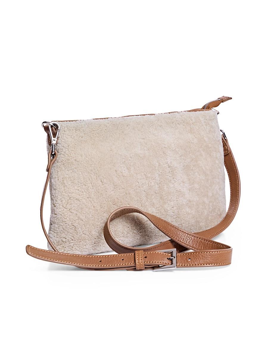Womens Curly Shearling Crossbody Bag Product Image