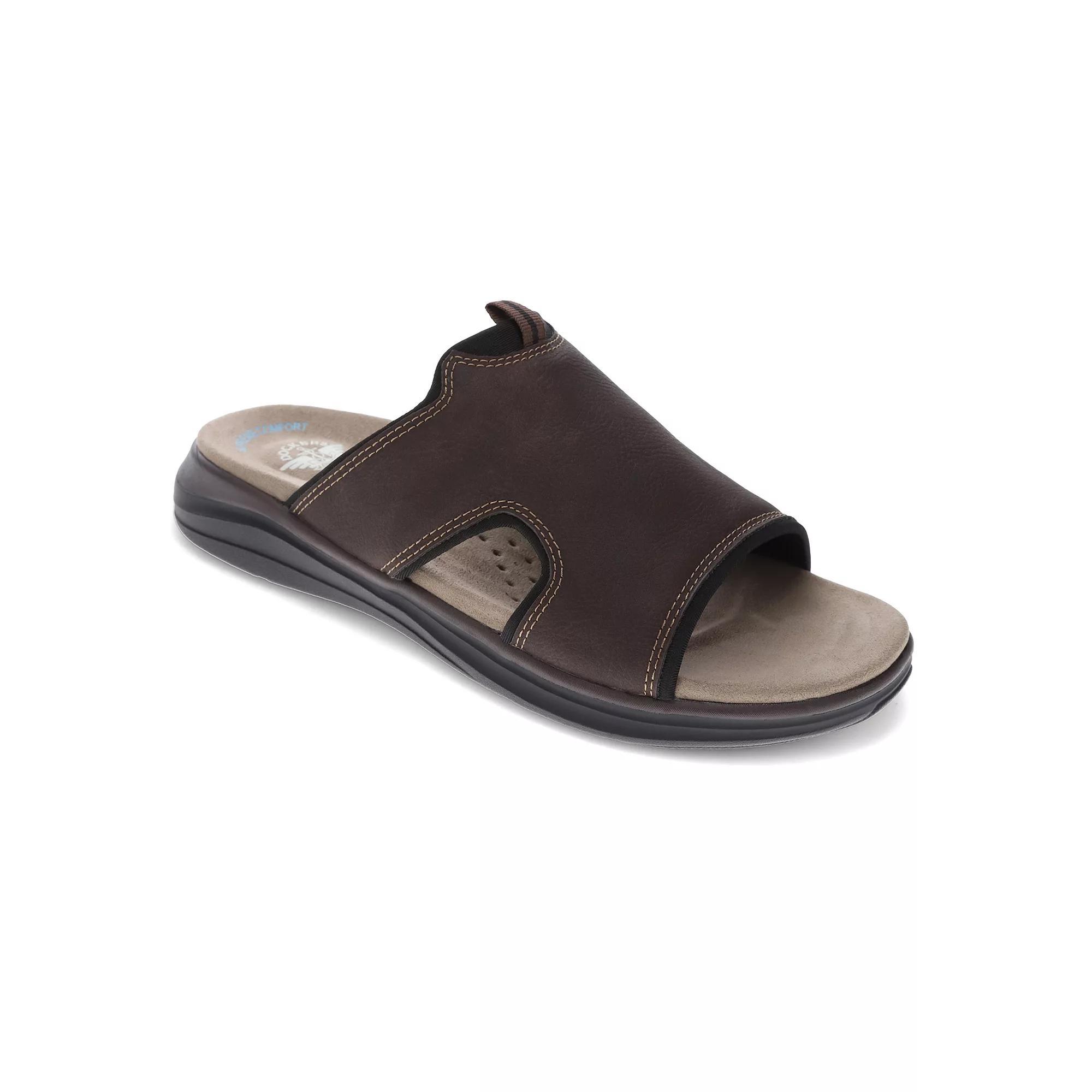 Dockers® Barlin Men's Slide Sandals, Size: 9 Wide, Dk Brown Product Image