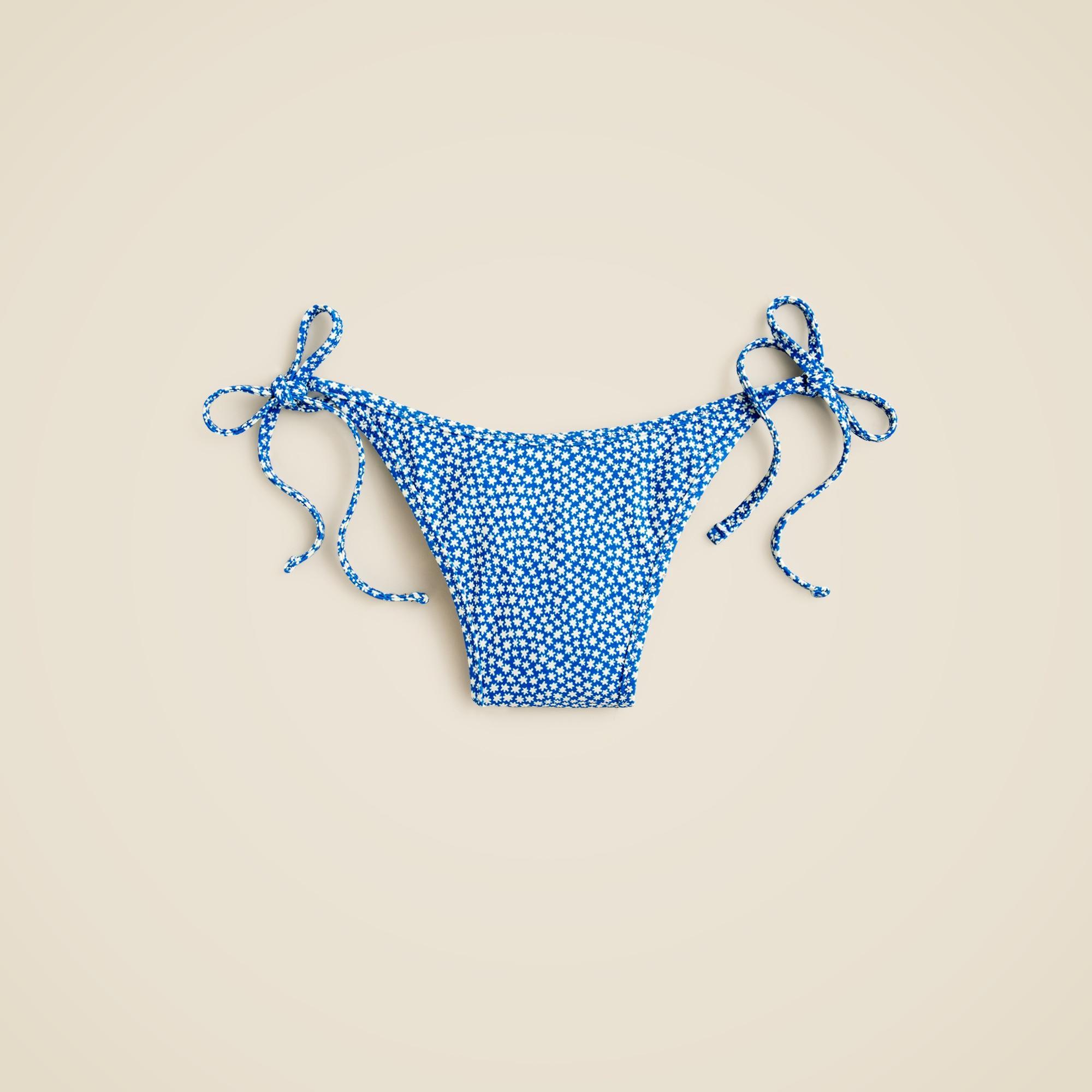 String bikini bottom in floral-stripe print Product Image