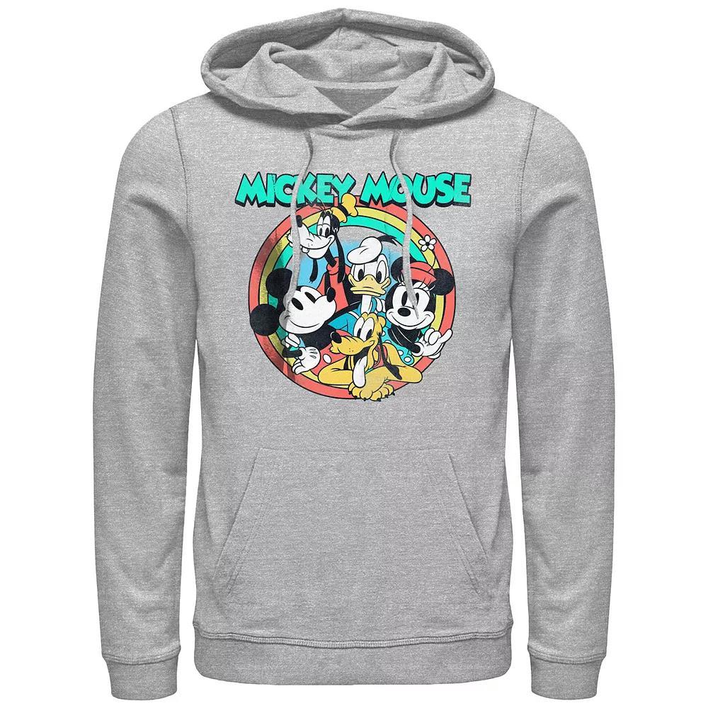 Men's Mickey Mouse And His Friends Graphic Hoodie, Size: Small, Athletic Grey Product Image