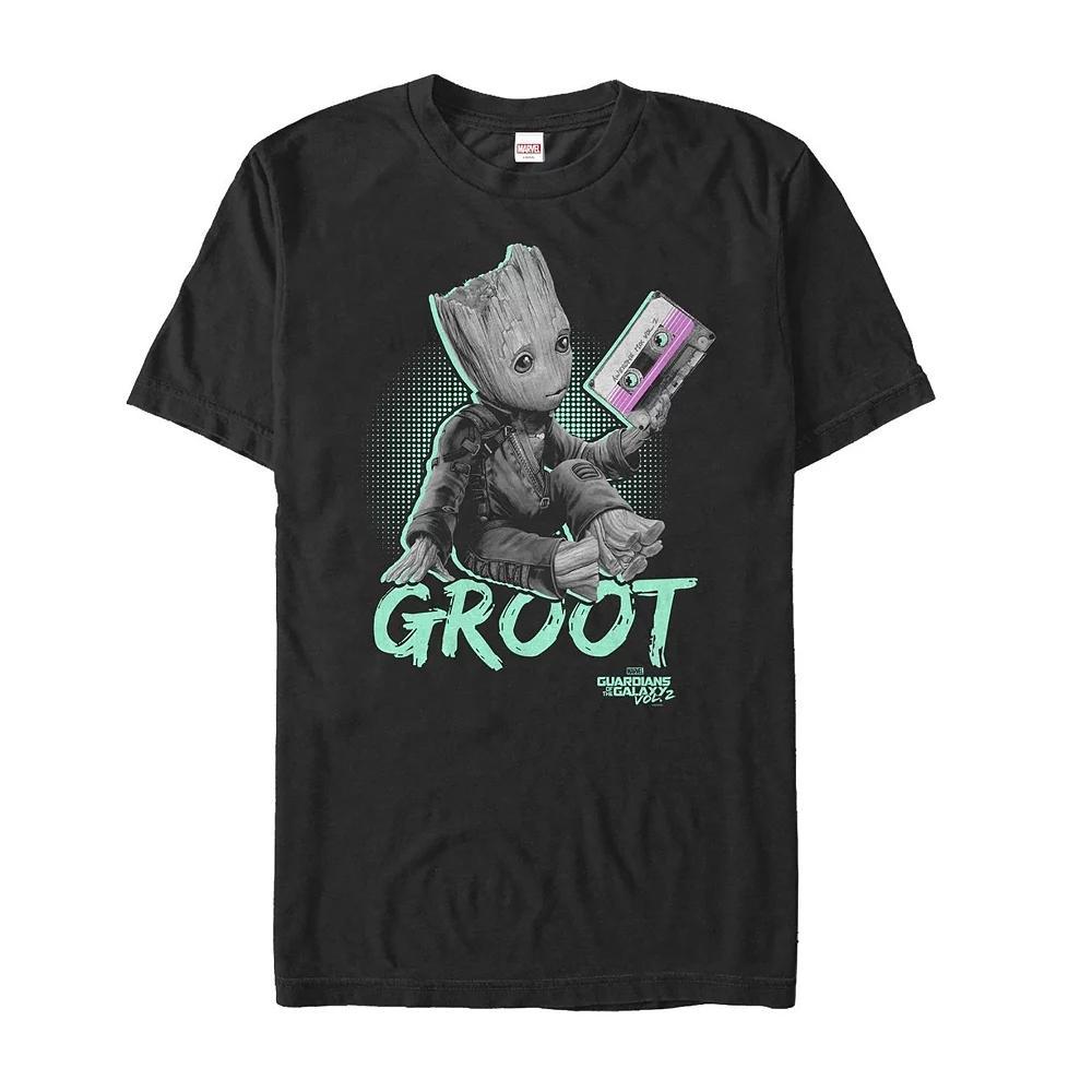 Men's Marvel Guardians of the Galaxy 2 Baby Groot Neon Graphic Tee, Size: Medium, Black Product Image