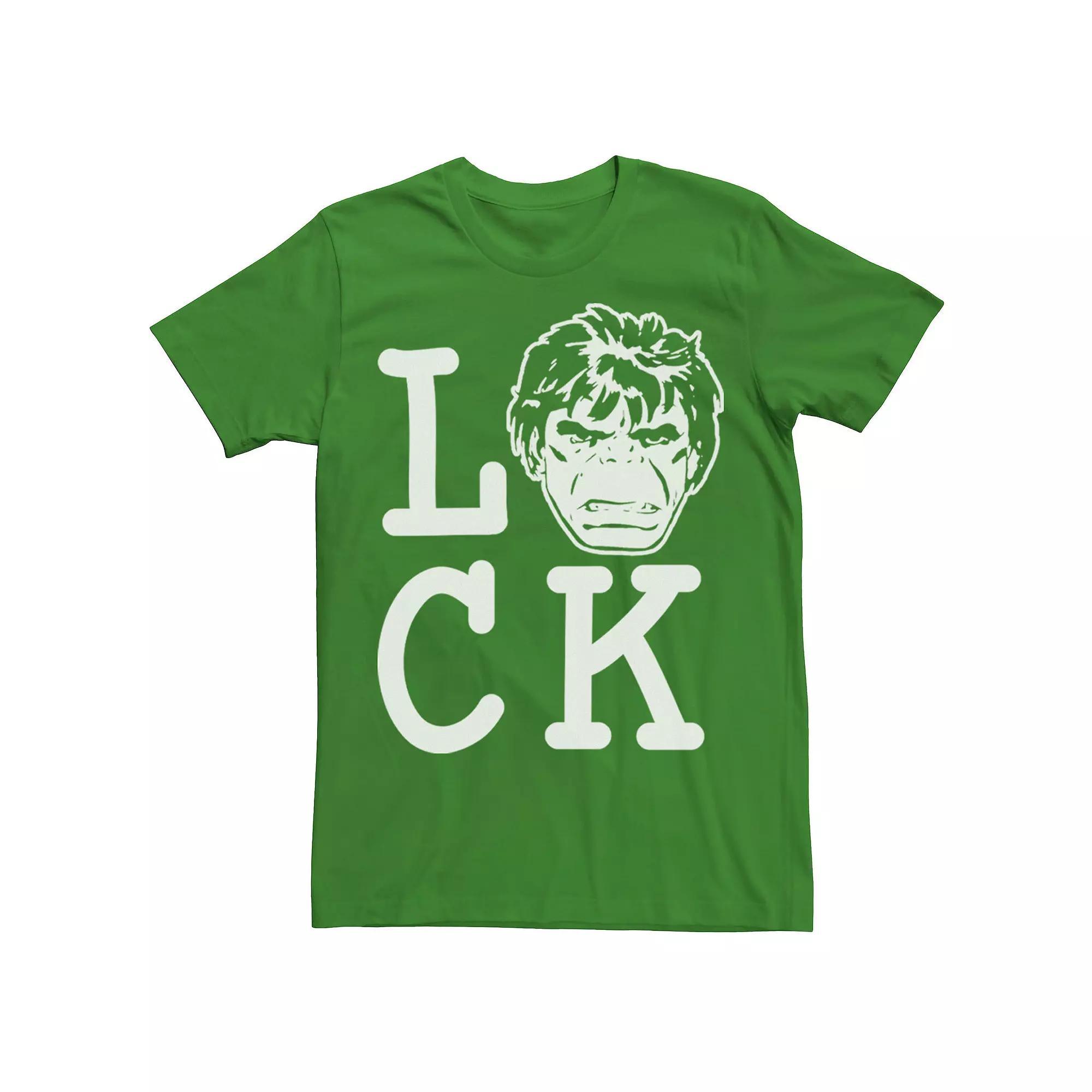 Men's Marvel Hulk Lucky St. Patrick's Day Text Tee, Size: XL, Kelly Product Image