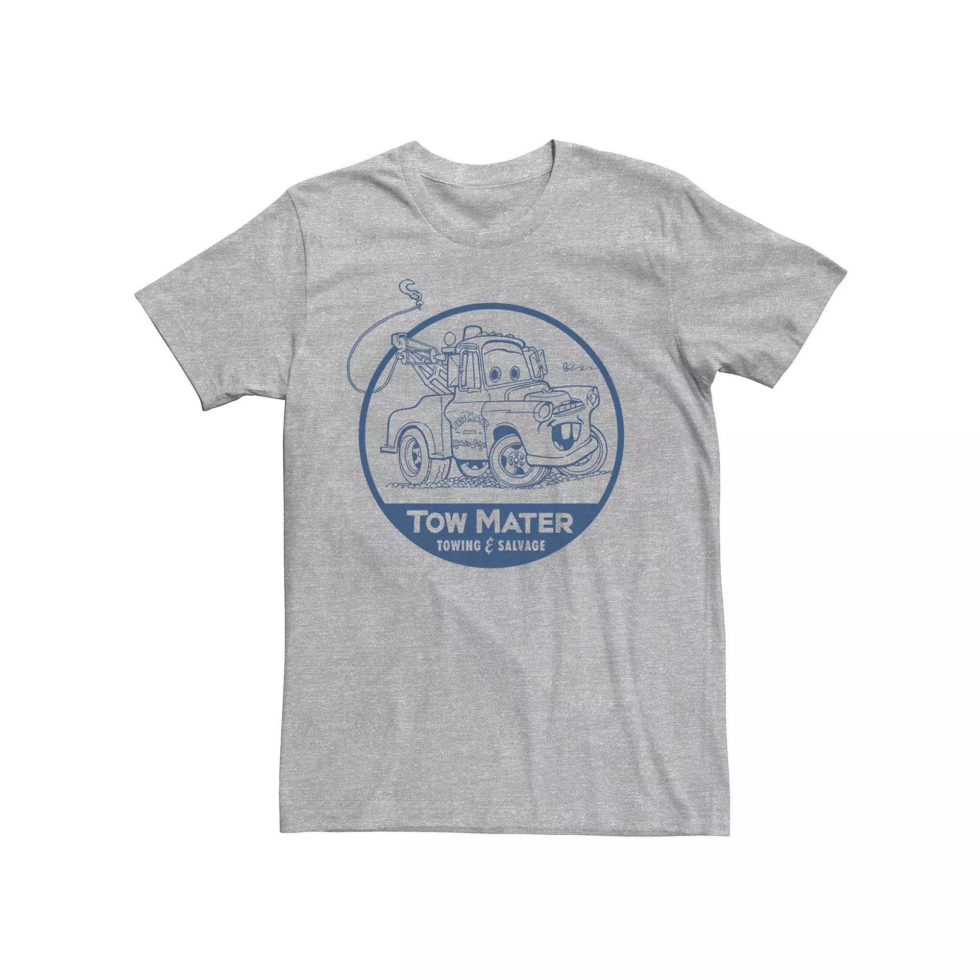 Men's Disney Pixar Cars Tow Mater Logo Graphic Tee, Size: XL, Athletic Grey Product Image