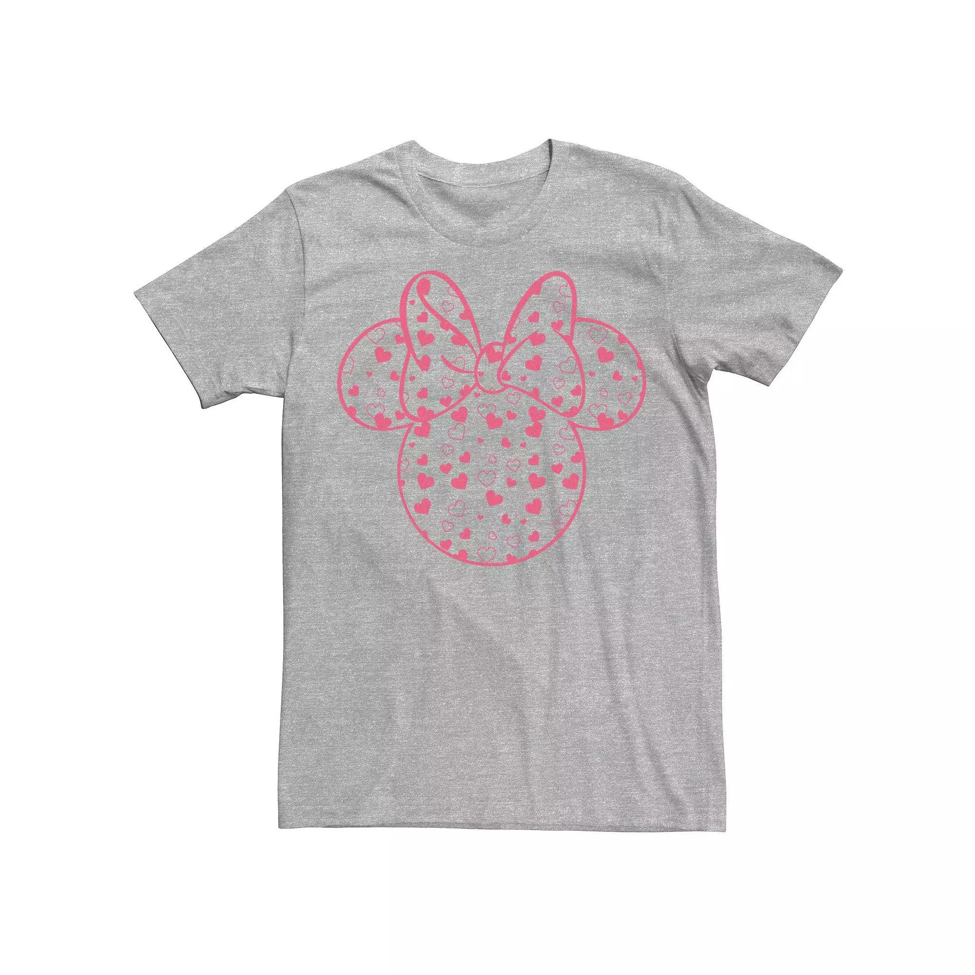 Disney's Mickey And Friends Minnie Men's Valentine's Day Heart Fill Tee, Size: 3XL, Athletic Grey Product Image