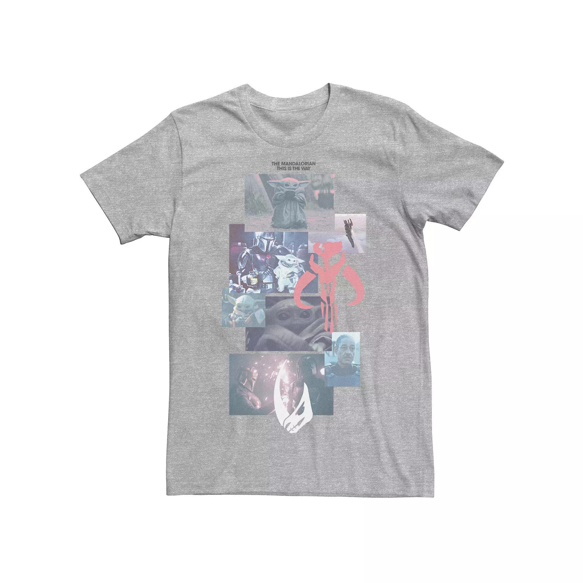 Men's Star Wars: The Mandalorian Portrait Stack Tee, Size: XXL, Athletic Grey Product Image
