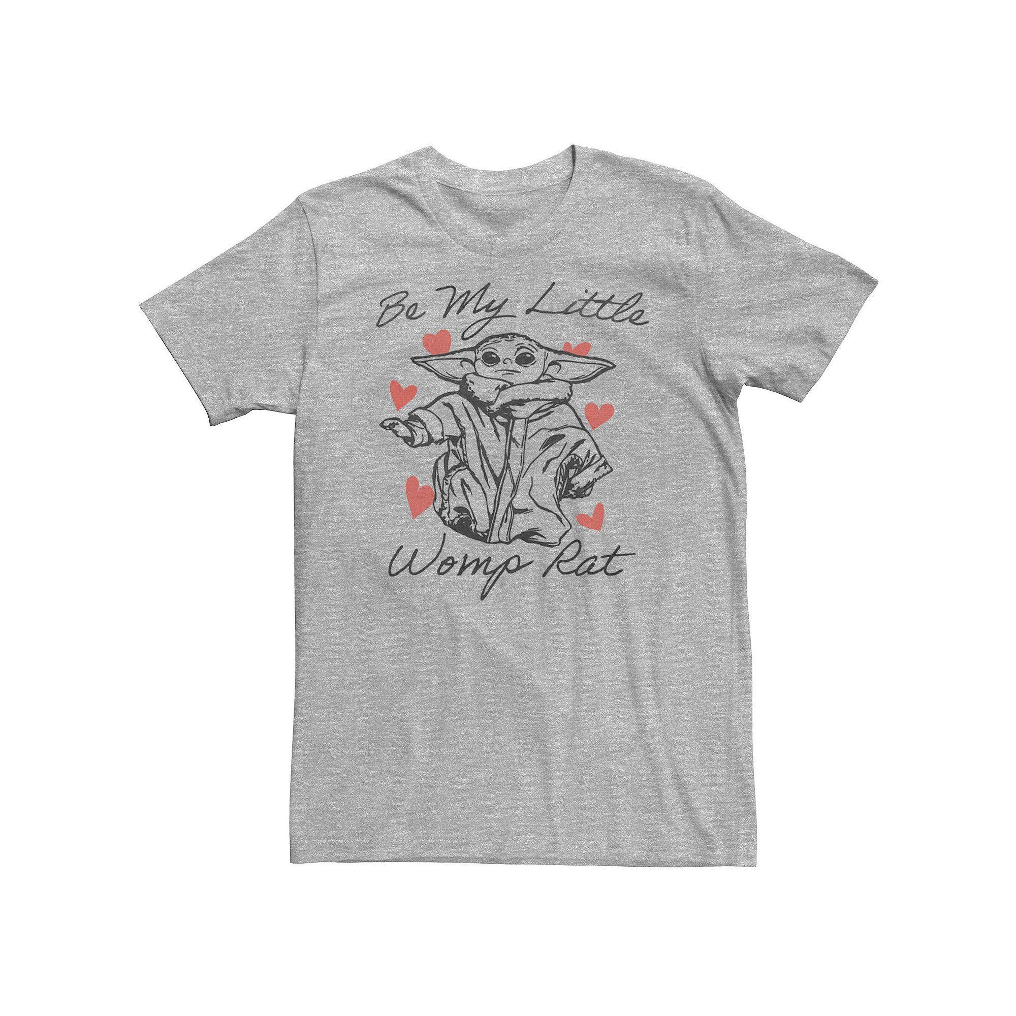 Big & Tall Star Wars: The Mandalorian The Child Valentine's Day "Be My Little Womp Rat" Tee, Men's, Size: 4XL, Athletic Grey Product Image