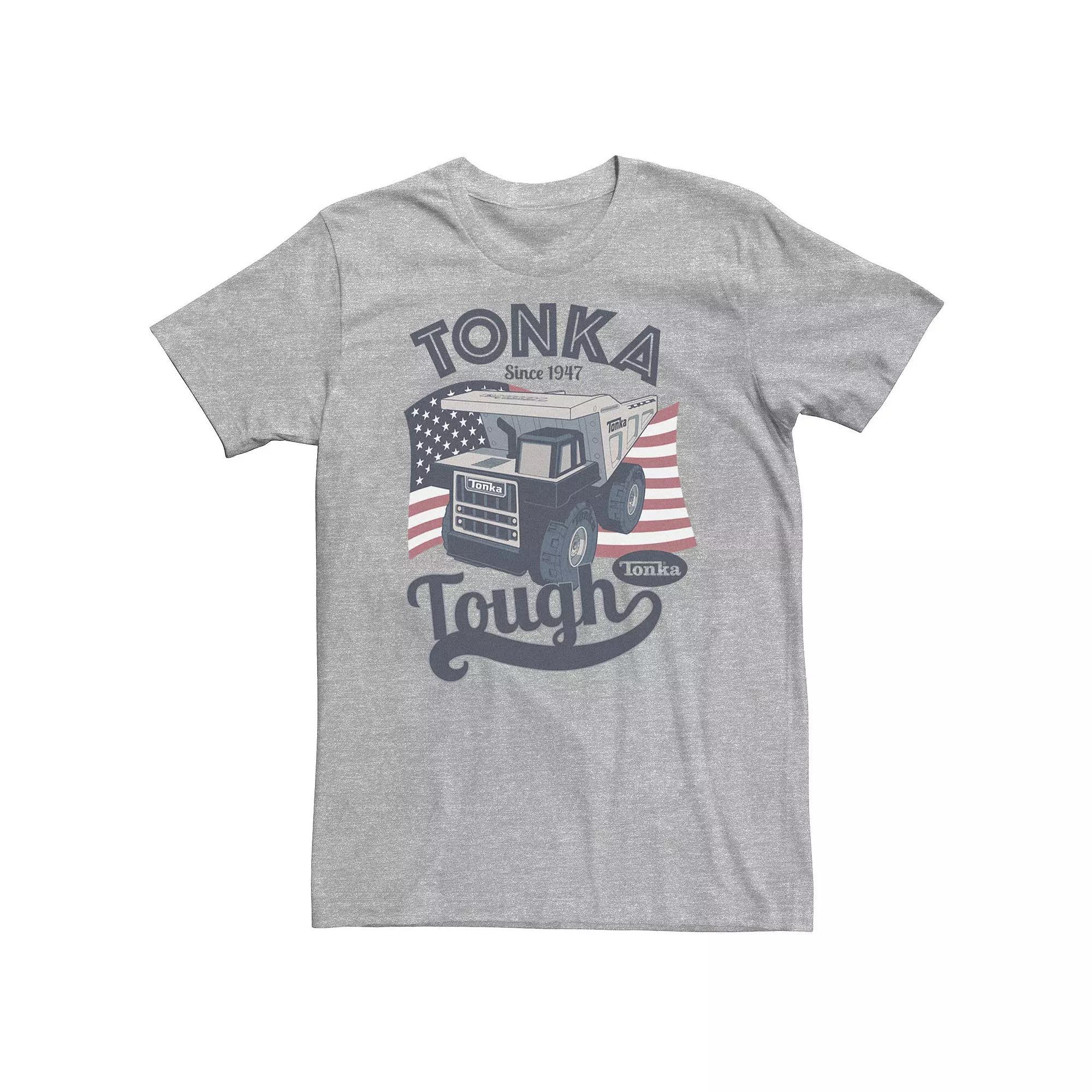 Big & Tall Tonka Tough American Flag Logo Tee, Men's, Size: Large Tall, Athletic Grey Product Image