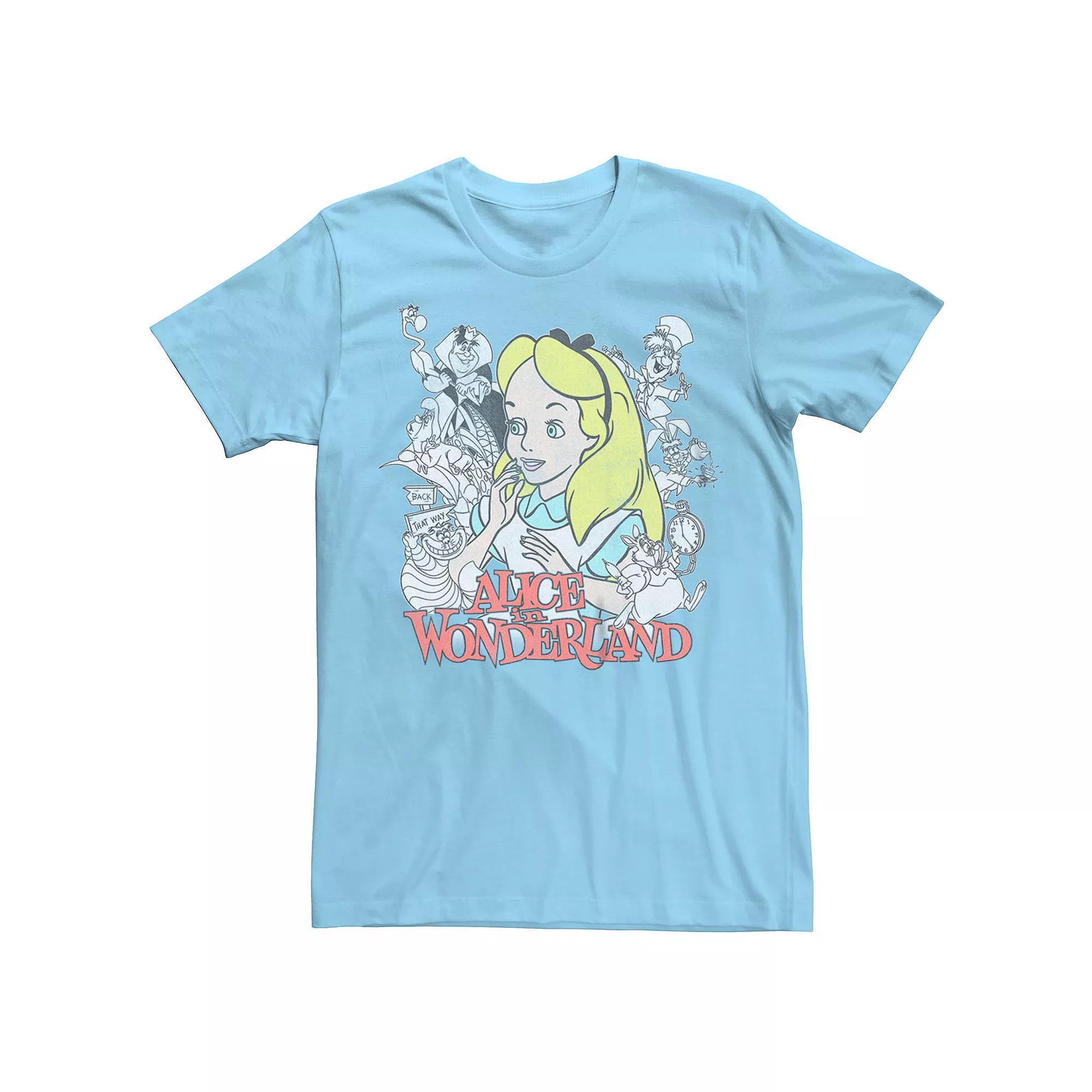 Men's Disney's Alice In Wonderland Characters Tee, Size: Large, Light Blue Product Image