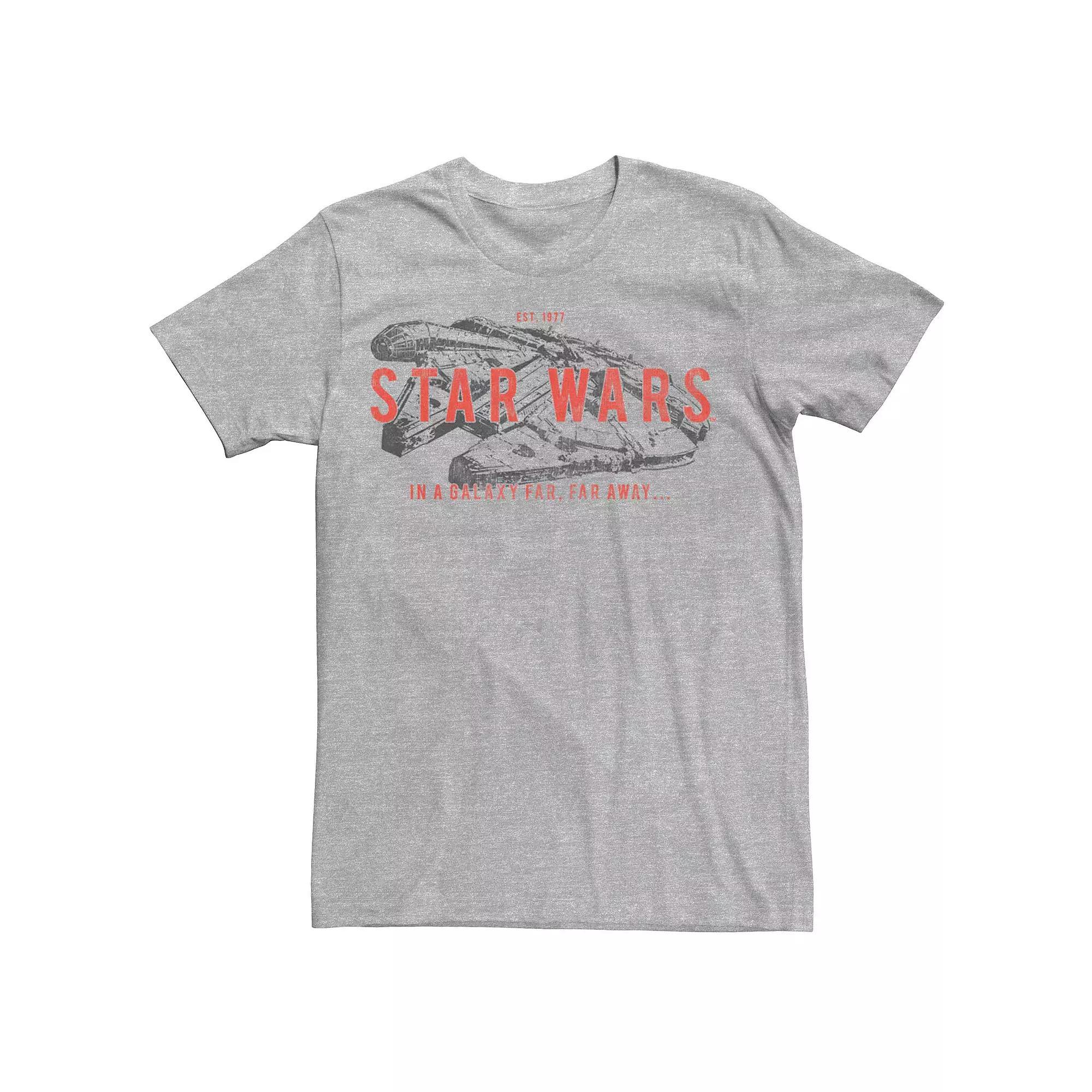 Mens Star Wars 1977 Millenium Falcon Tee Athletic Grey Product Image
