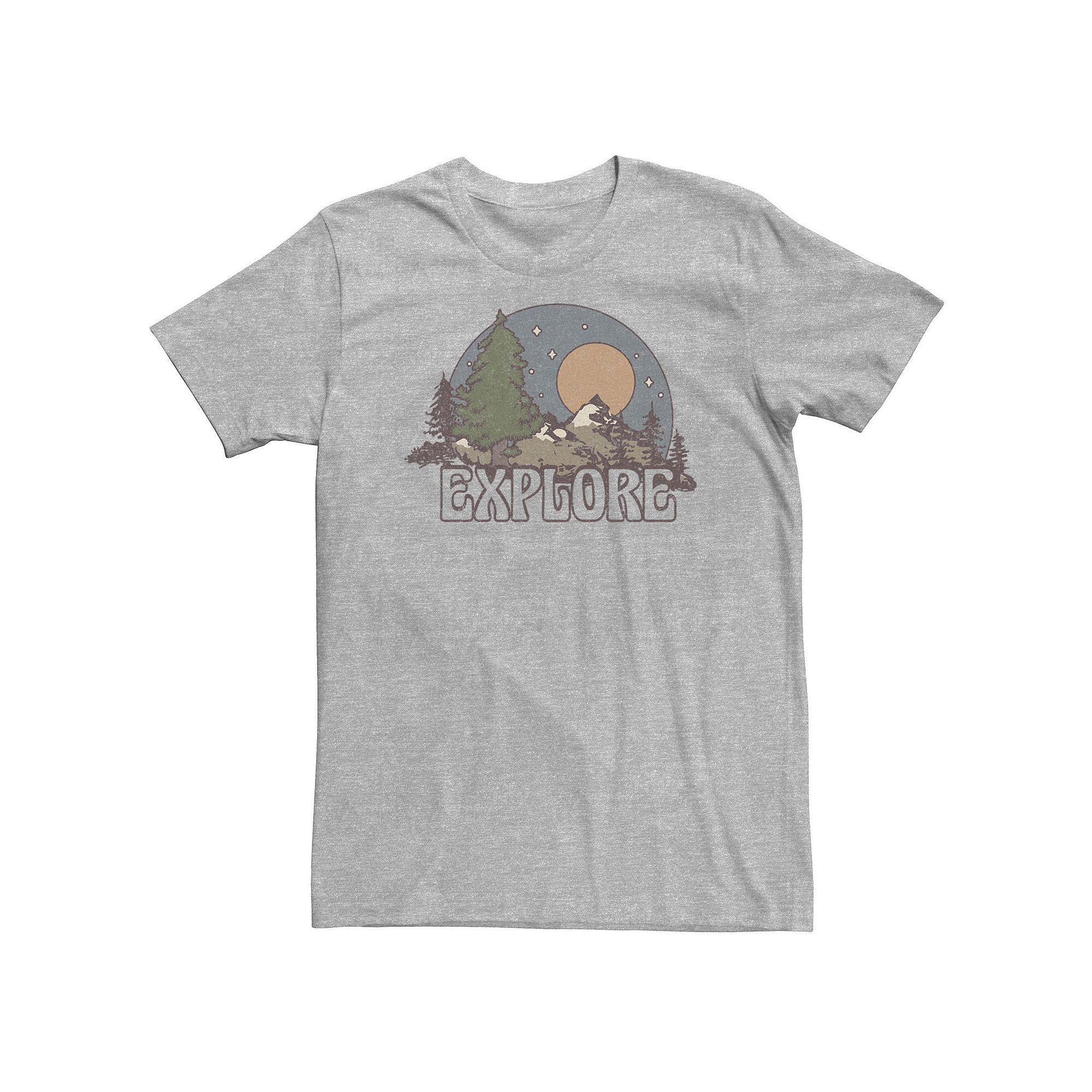 Big & Tall Trendy Explore Outdoors Graphic Tee, Men's, Size: 3XL Tall, Athletic Grey Product Image